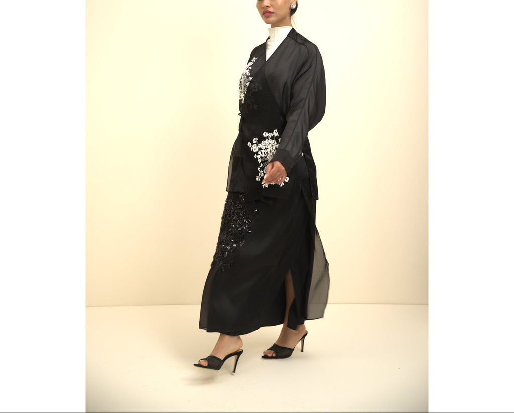 Black Embroidery Cardigan
