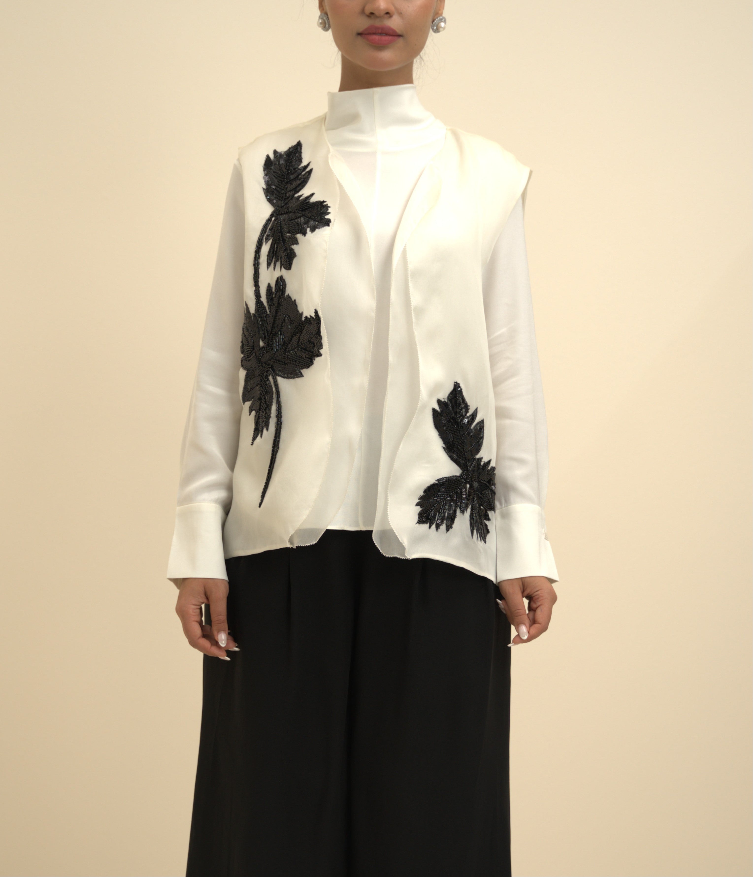 Embroidery Leave Cardigan