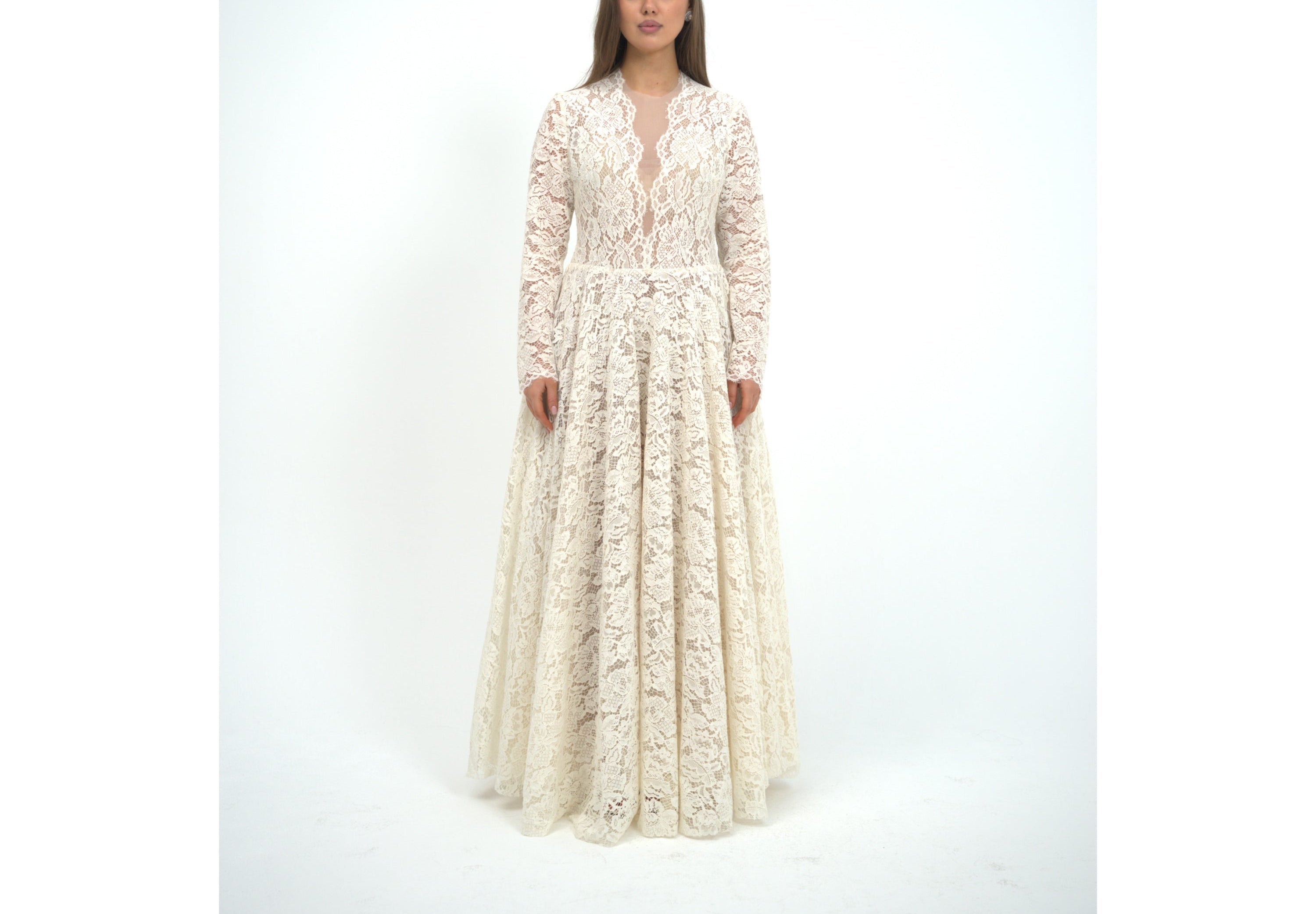 Wool Blend Cream Dress