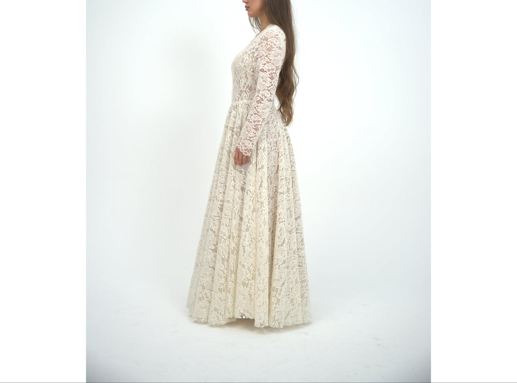 Wool Blend Cream Dress