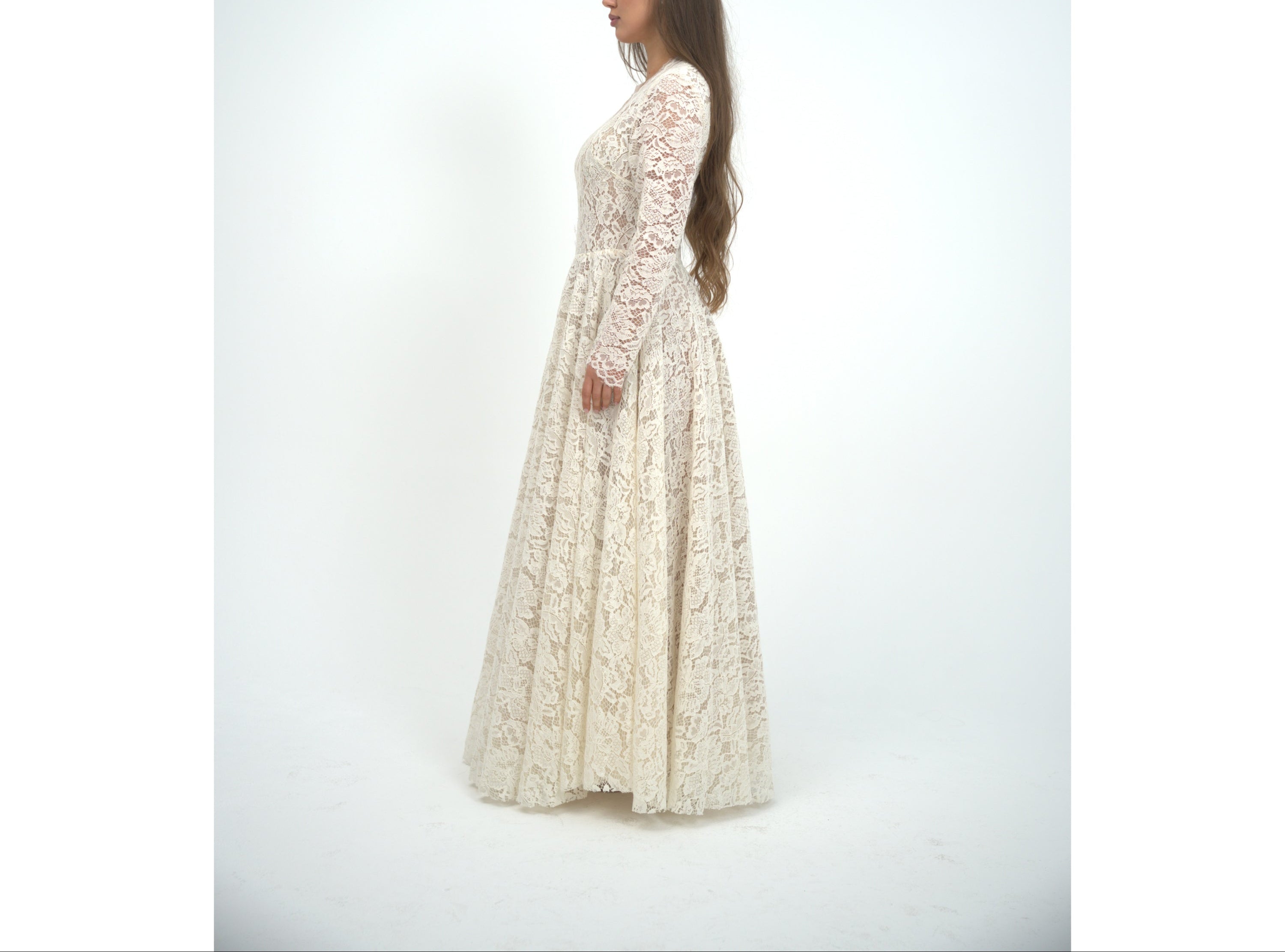 Wool Blend Cream Dress