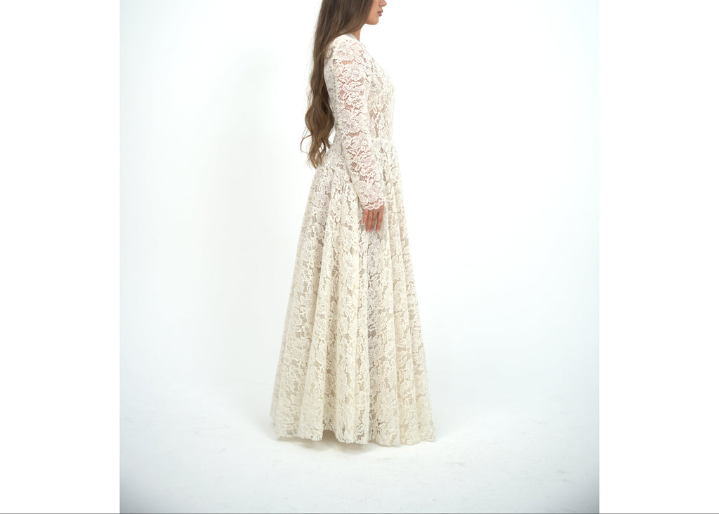 Wool Blend Cream Dress