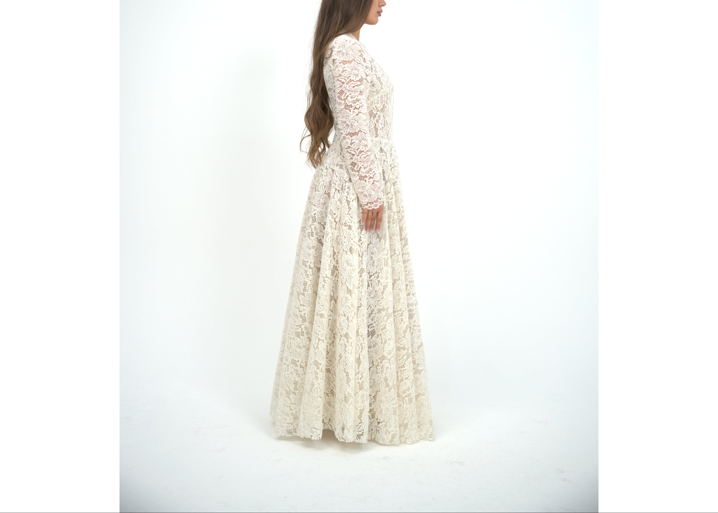 Wool Blend Cream Dress