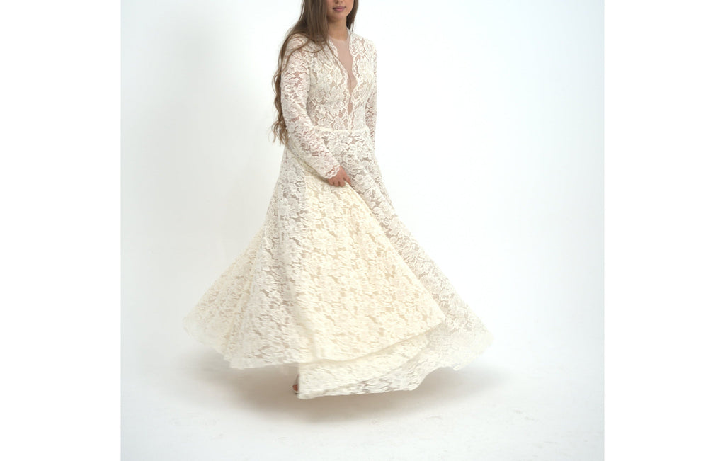 Wool Blend Cream Dress