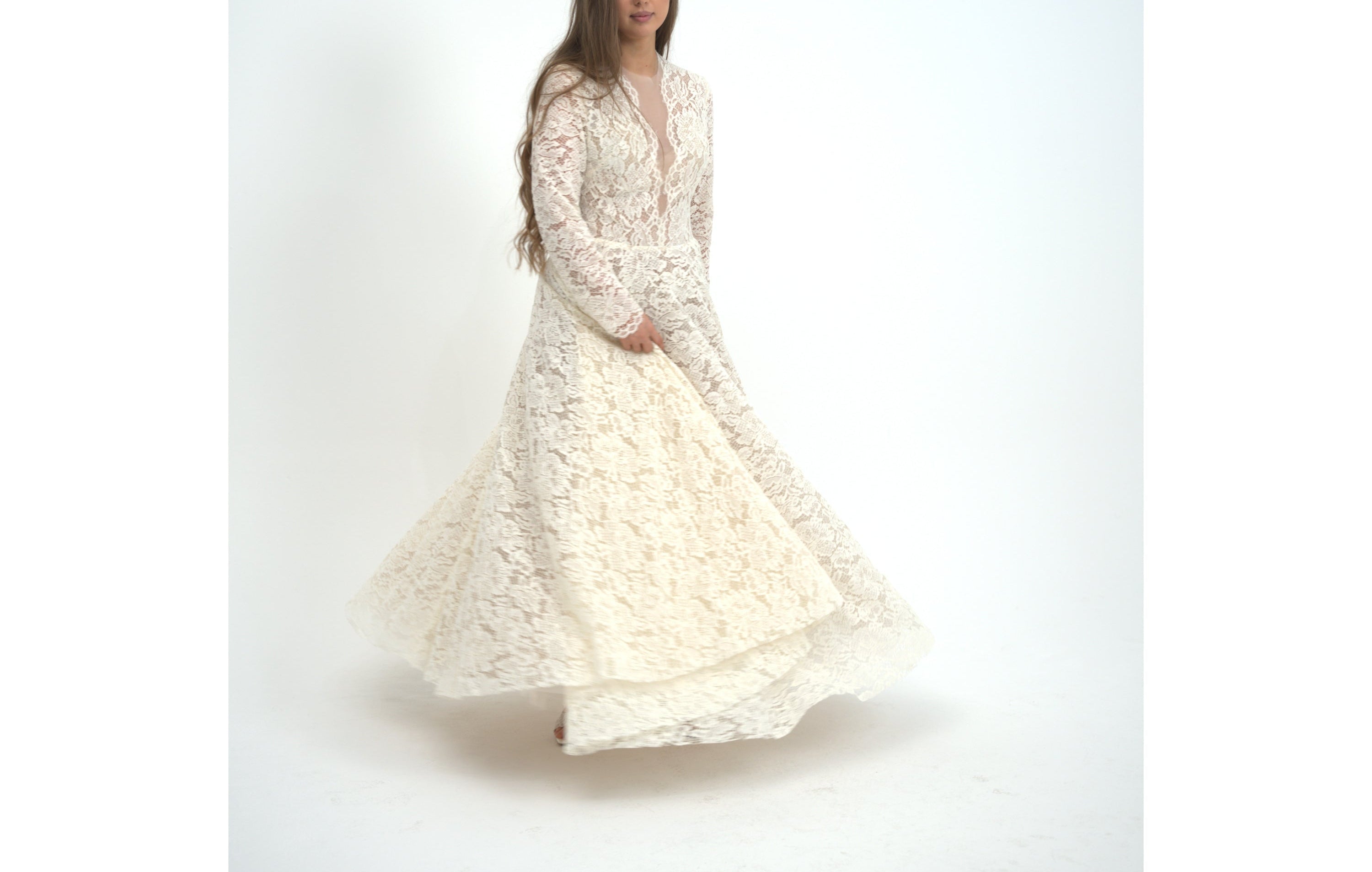 Wool Blend Cream Dress
