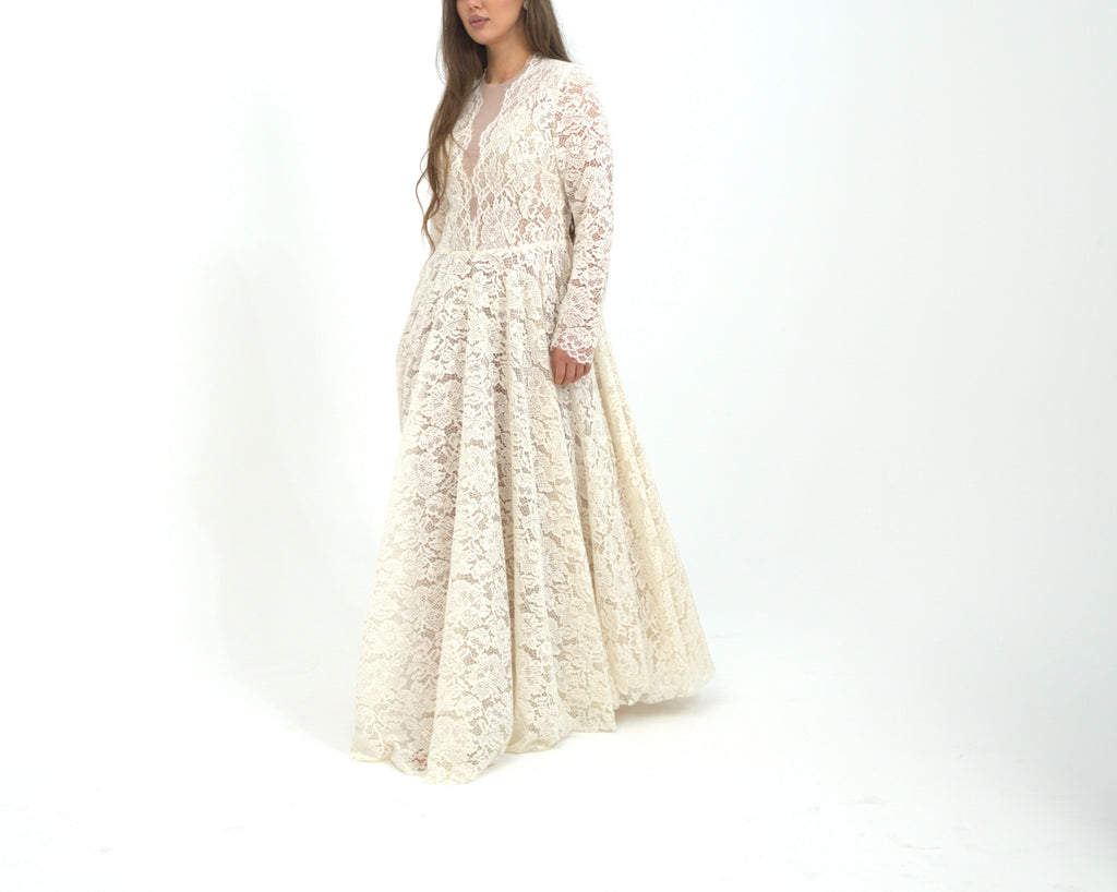 Wool Blend Cream Dress