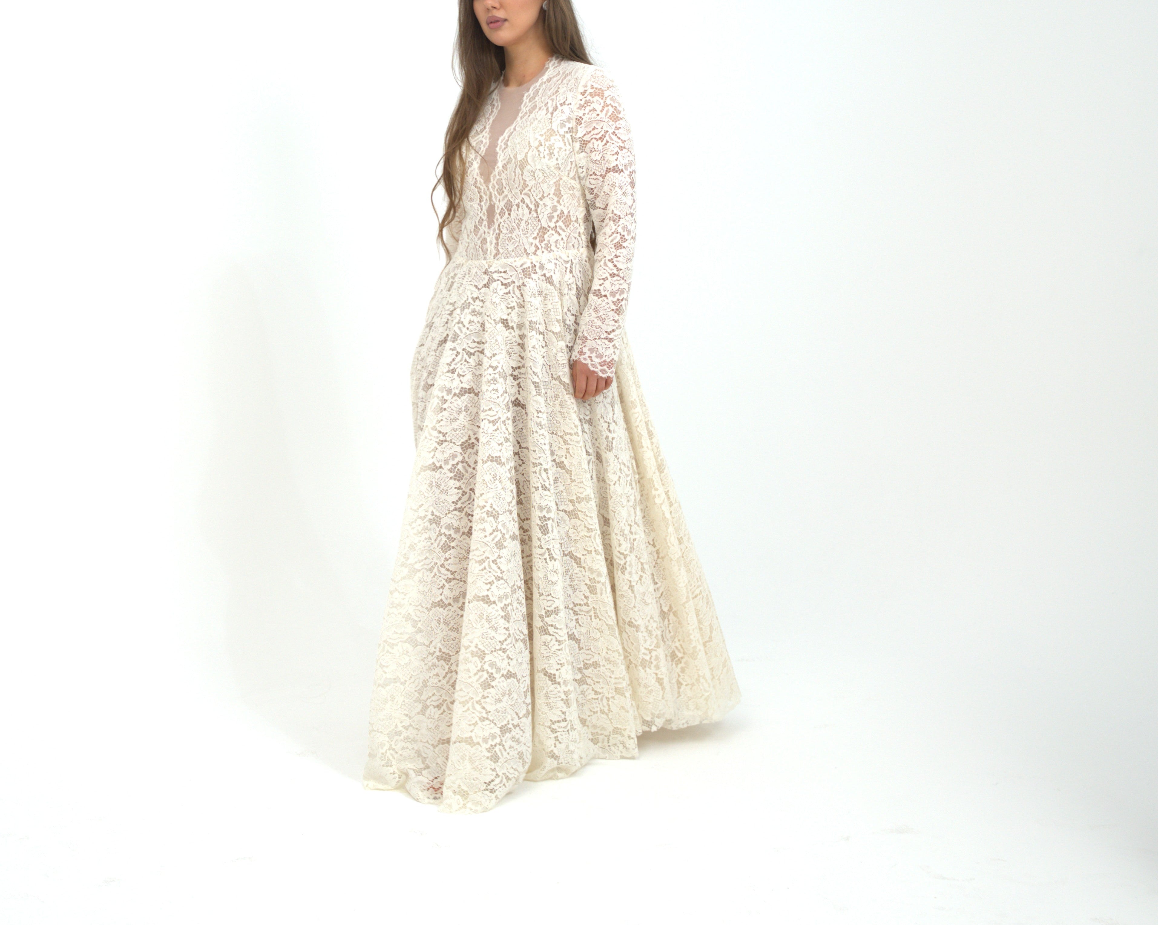 Wool Blend Cream Dress
