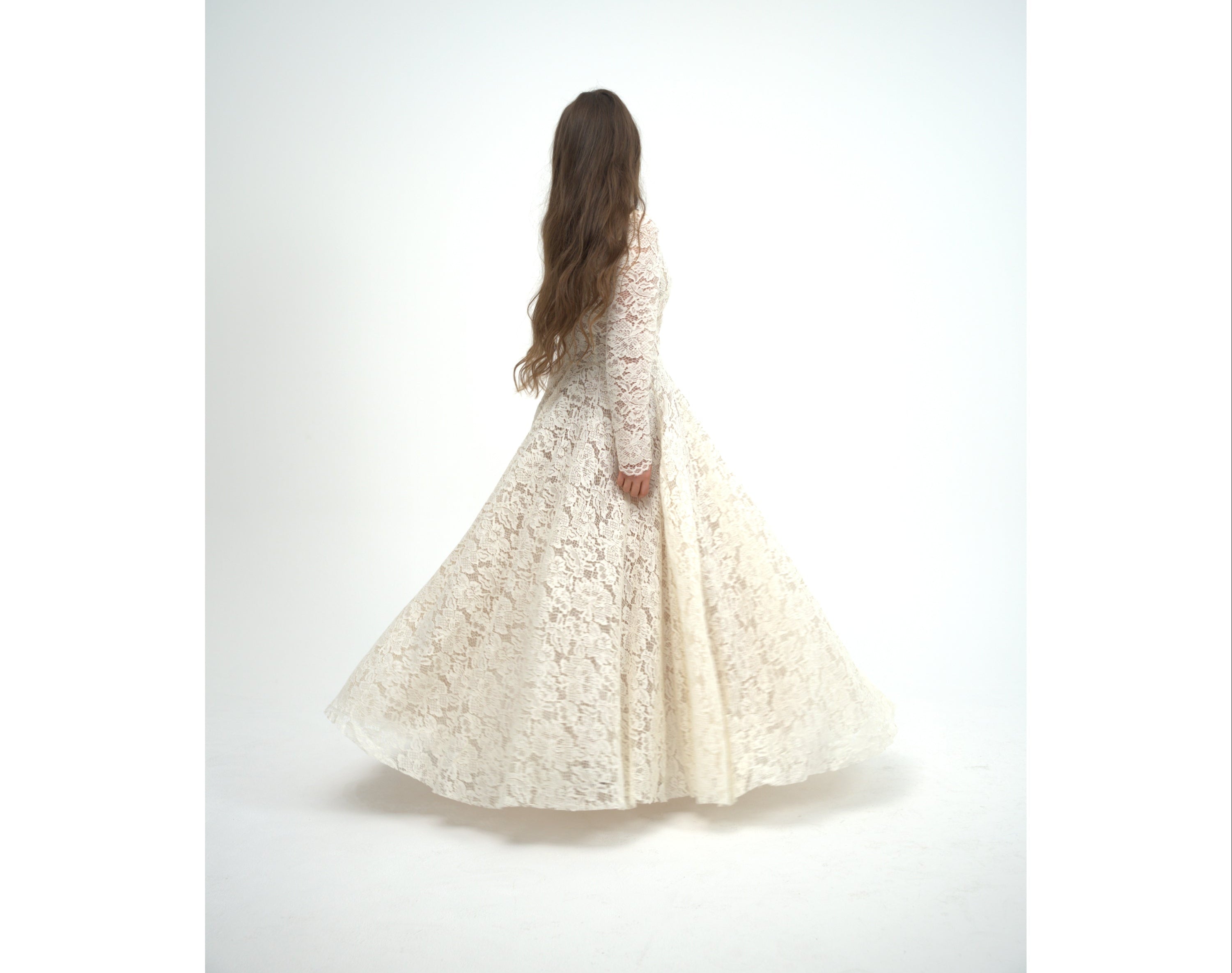 Wool Blend Cream Dress