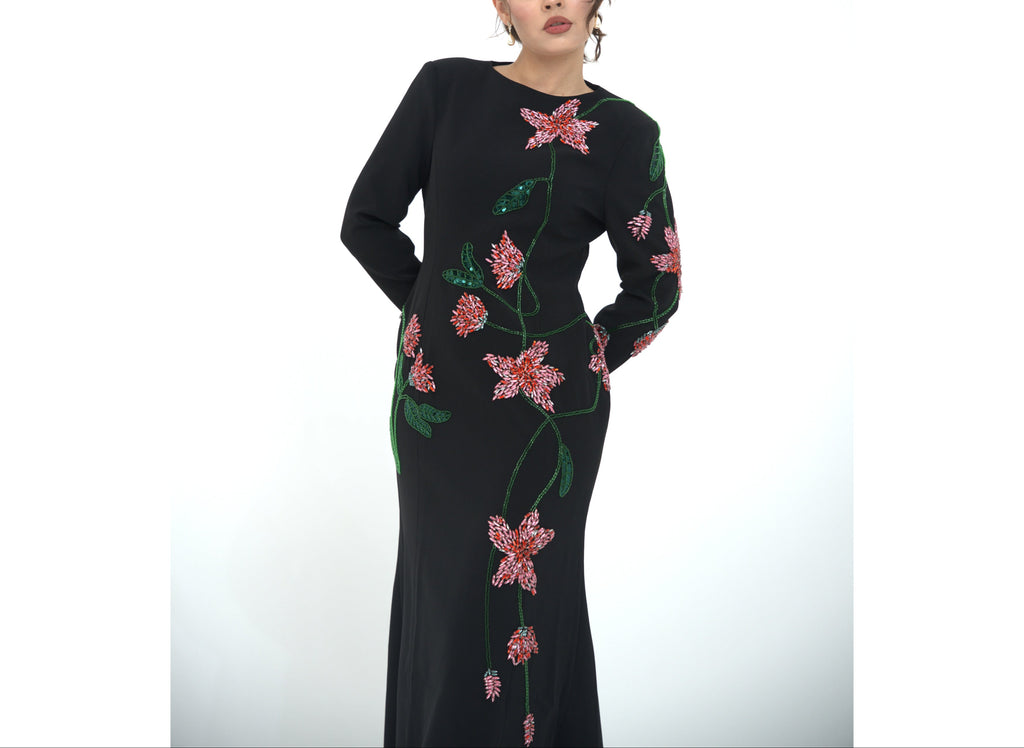 Silk Floral Dress