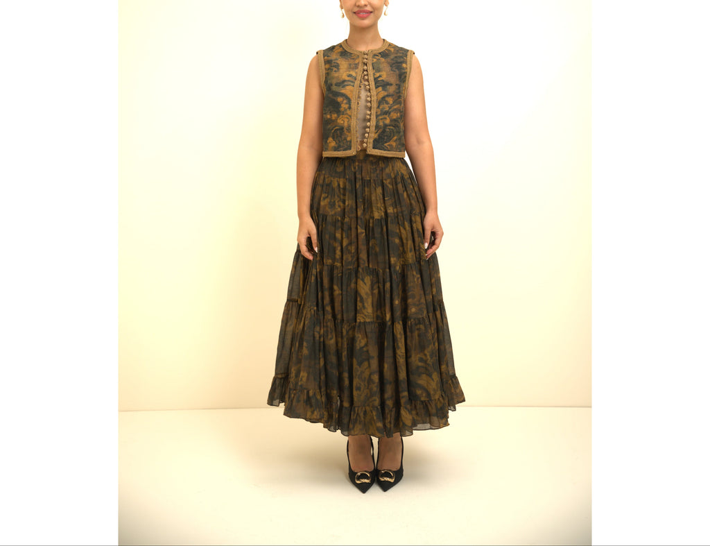 Mix Color Polyester Skirt