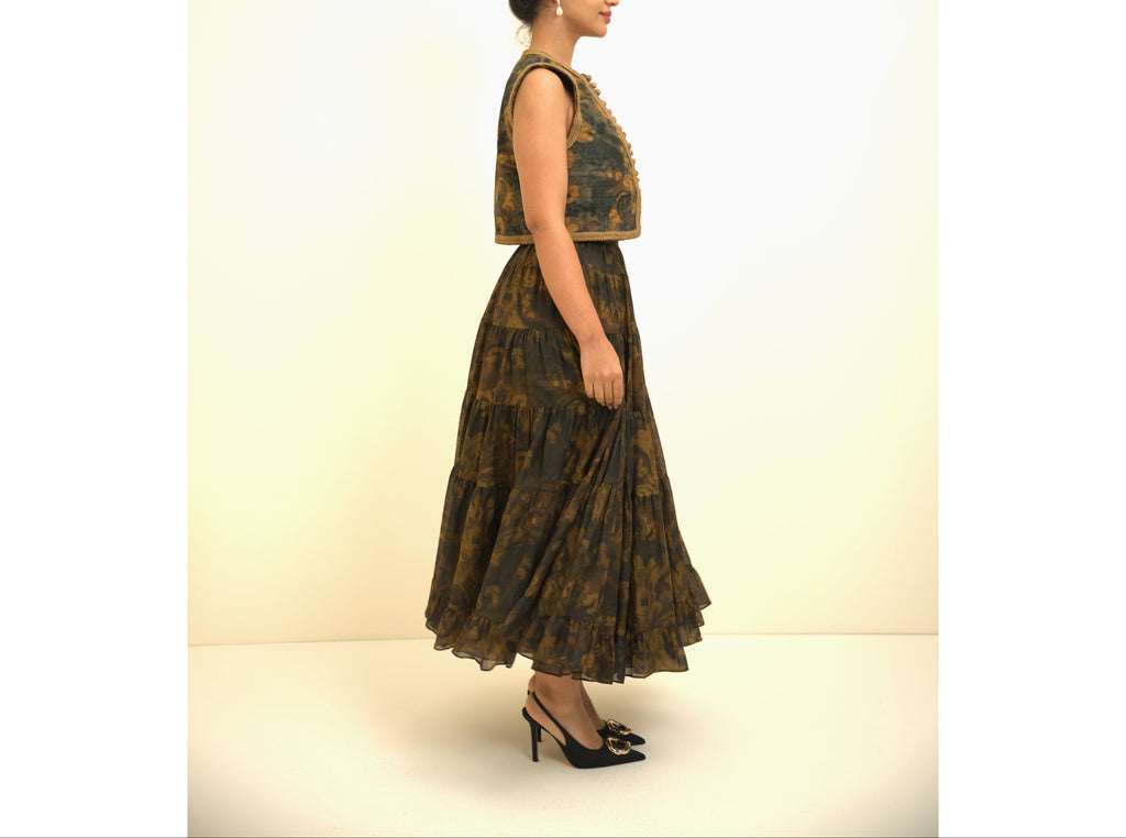 Mix Color Polyester Skirt