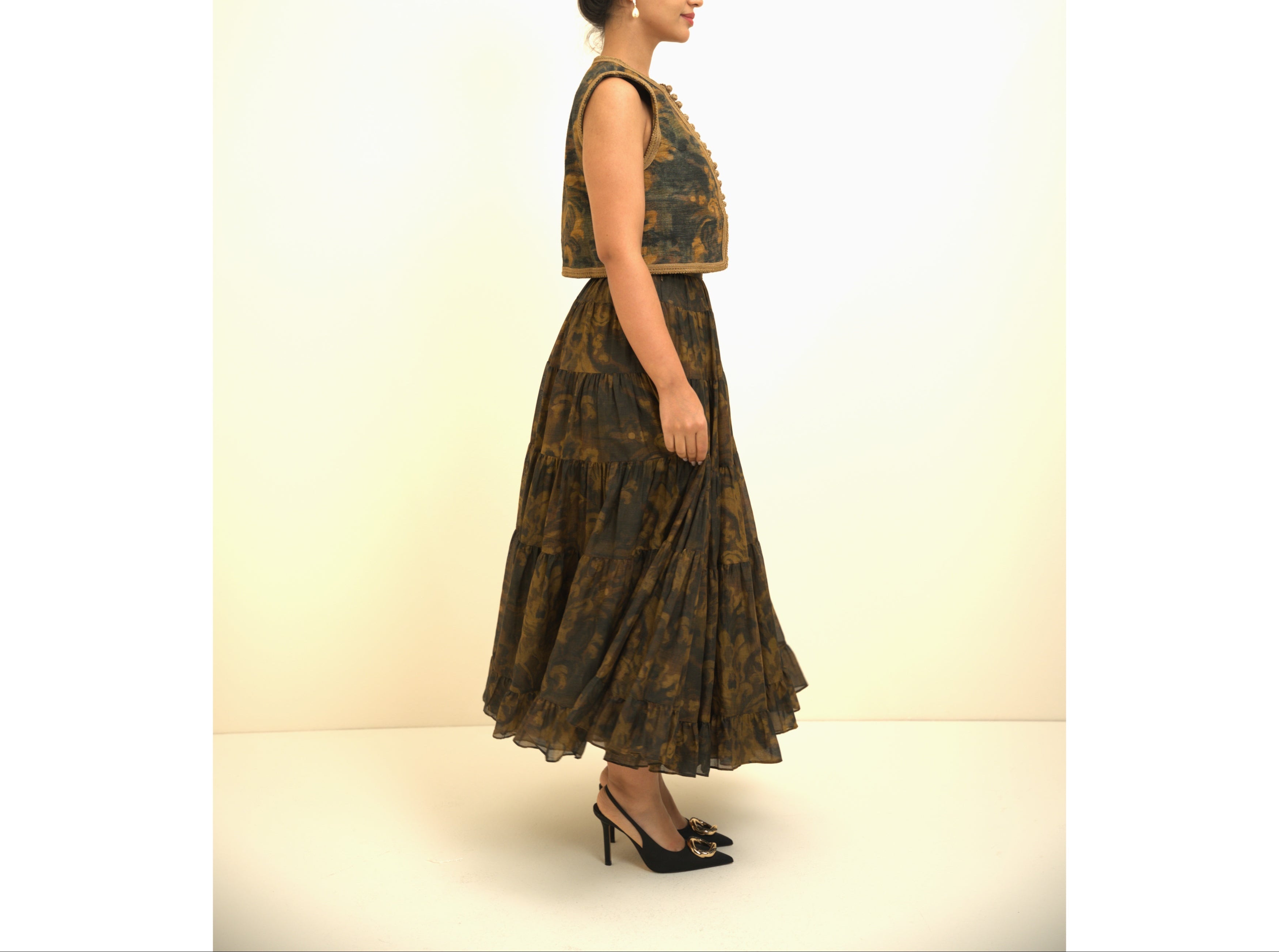 Mix Color Polyester Skirt