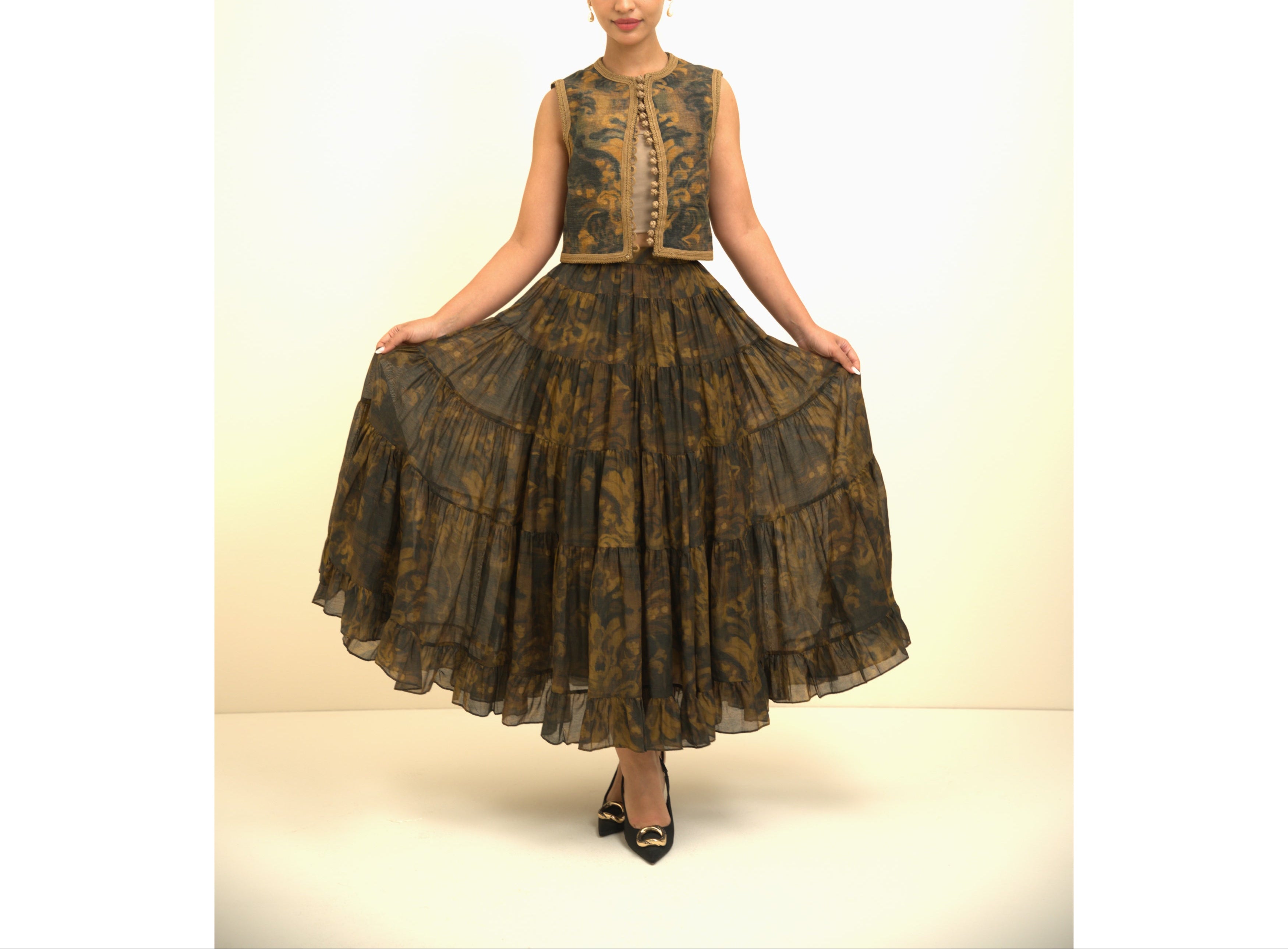 Mix Color Polyester Skirt