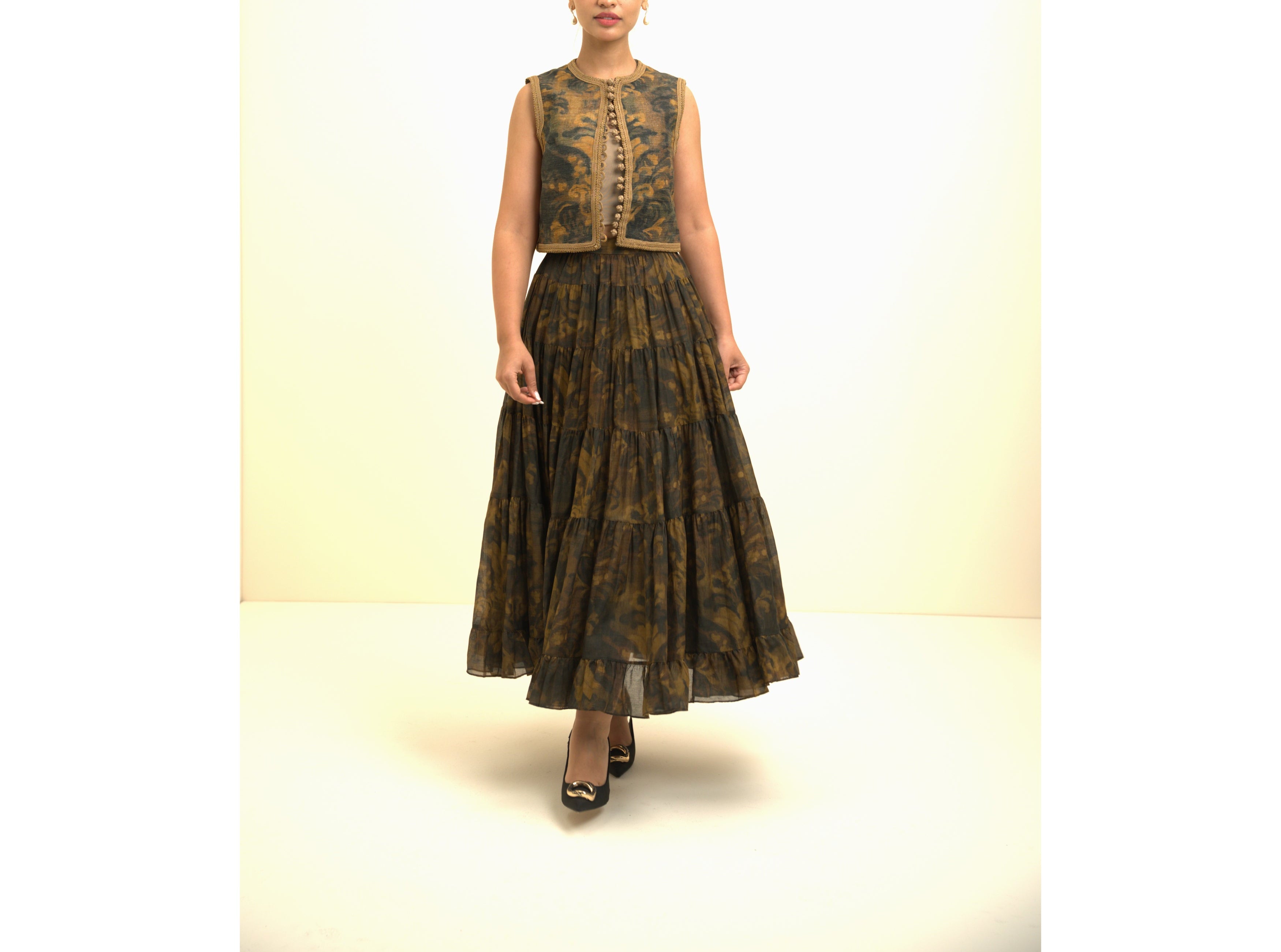 Mix Color Polyester Skirt