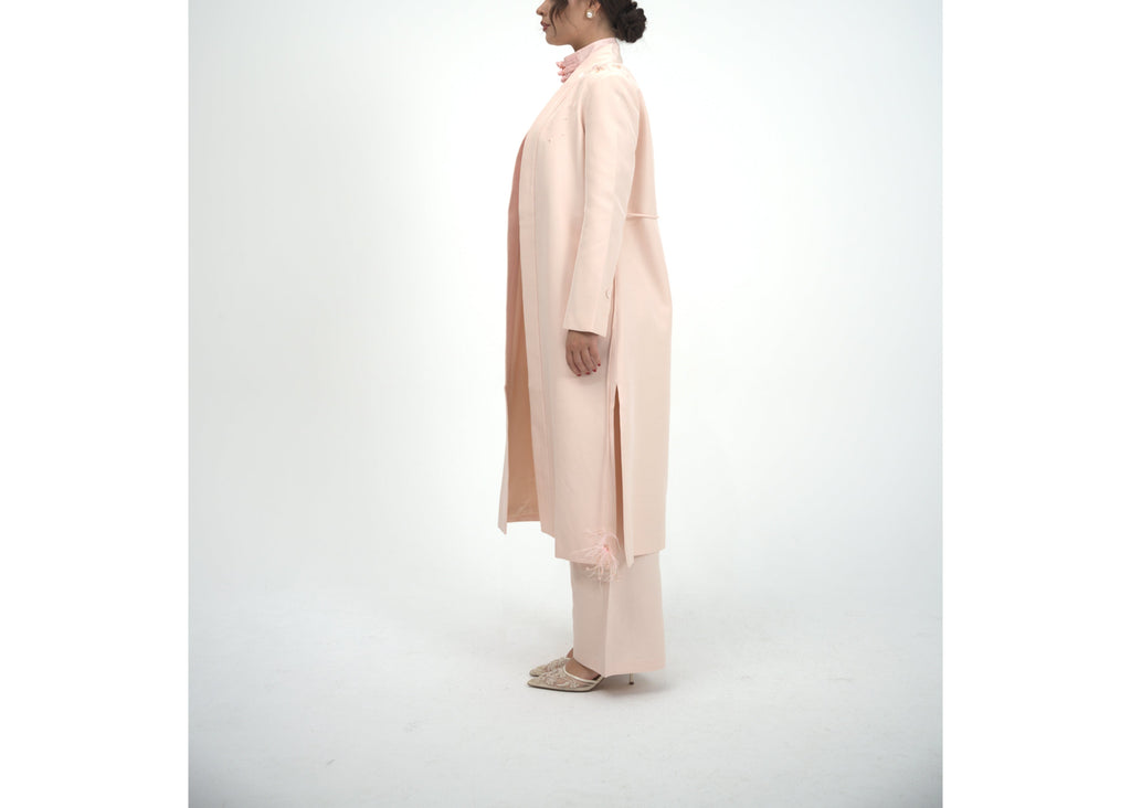 Peach Long Coat and pants