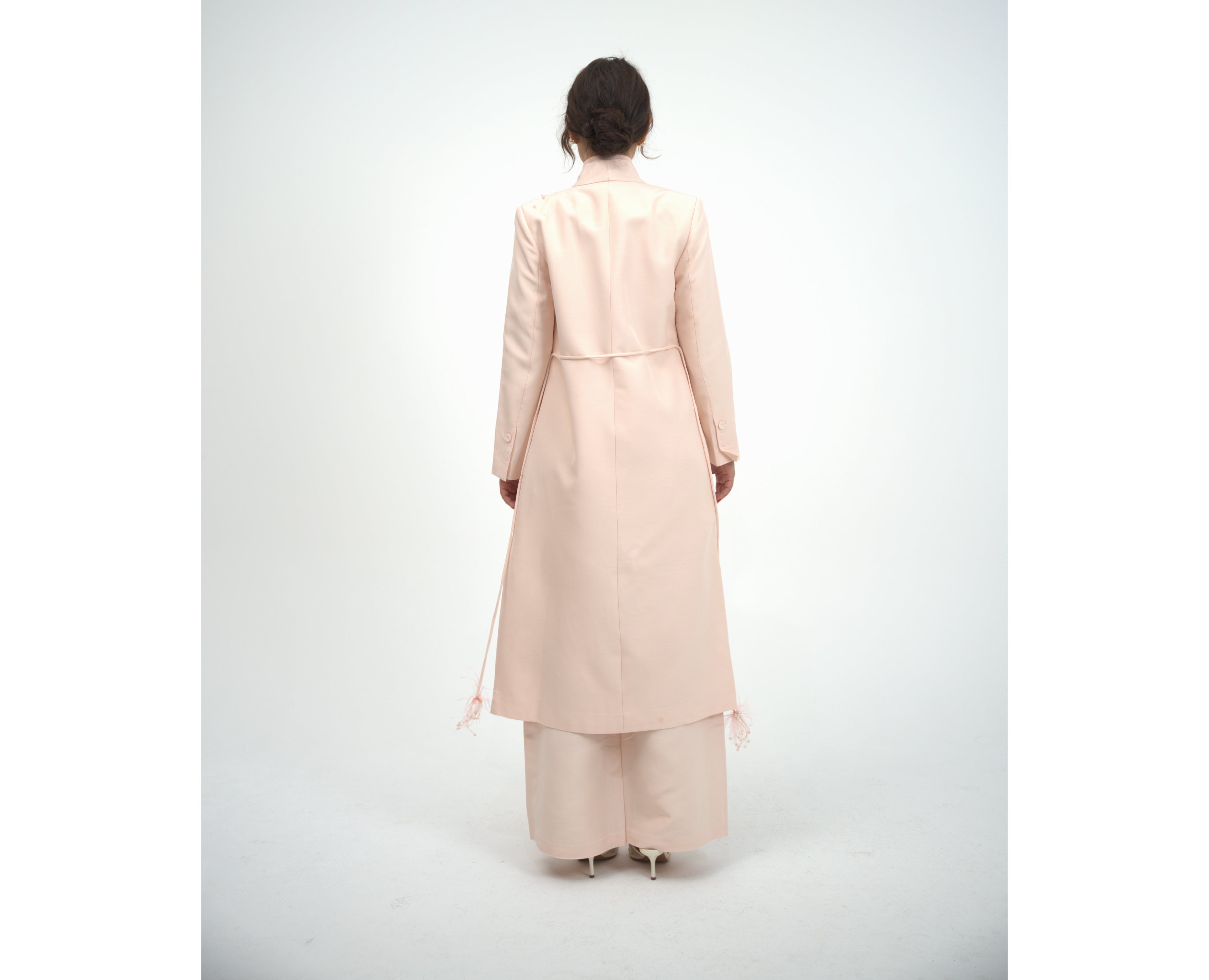 Peach Long Coat and pants