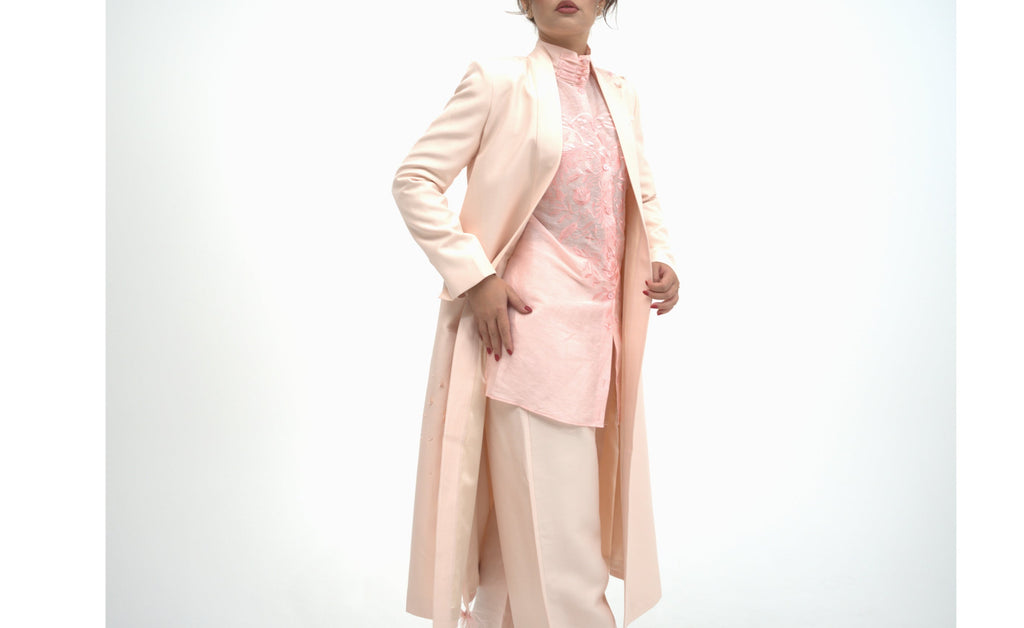 Peach Long Coat and pants