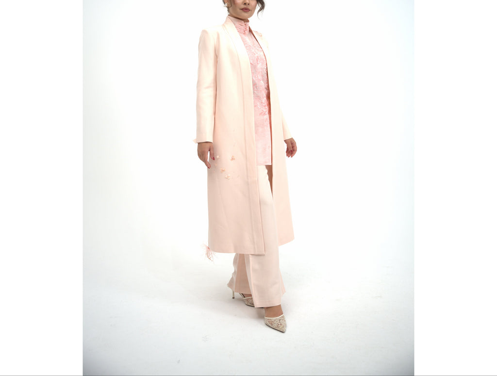 Peach Long Coat and pants