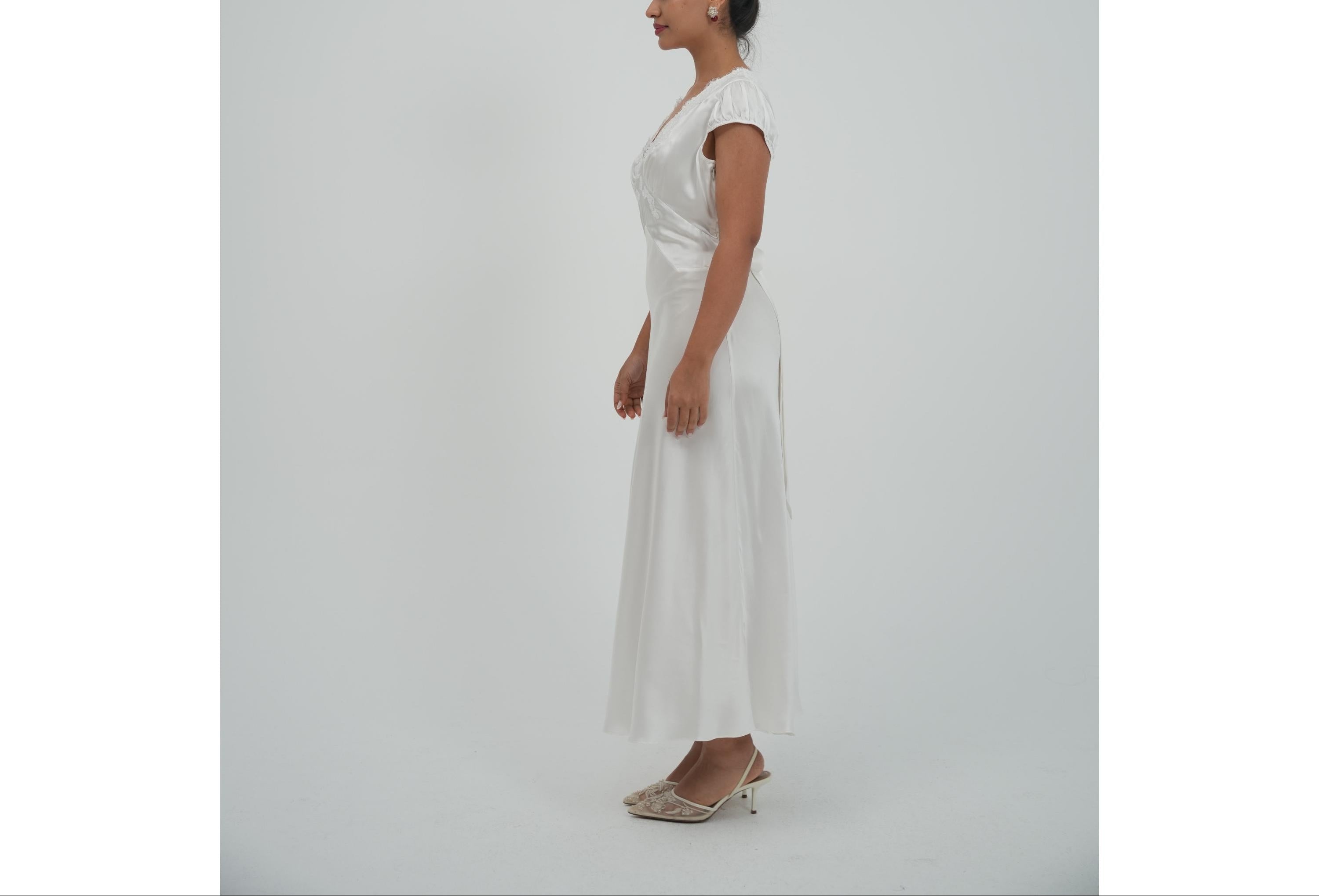 White satin maxi