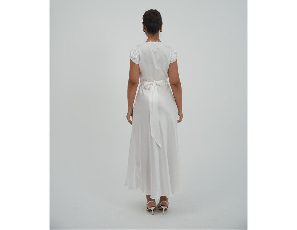 White satin maxi