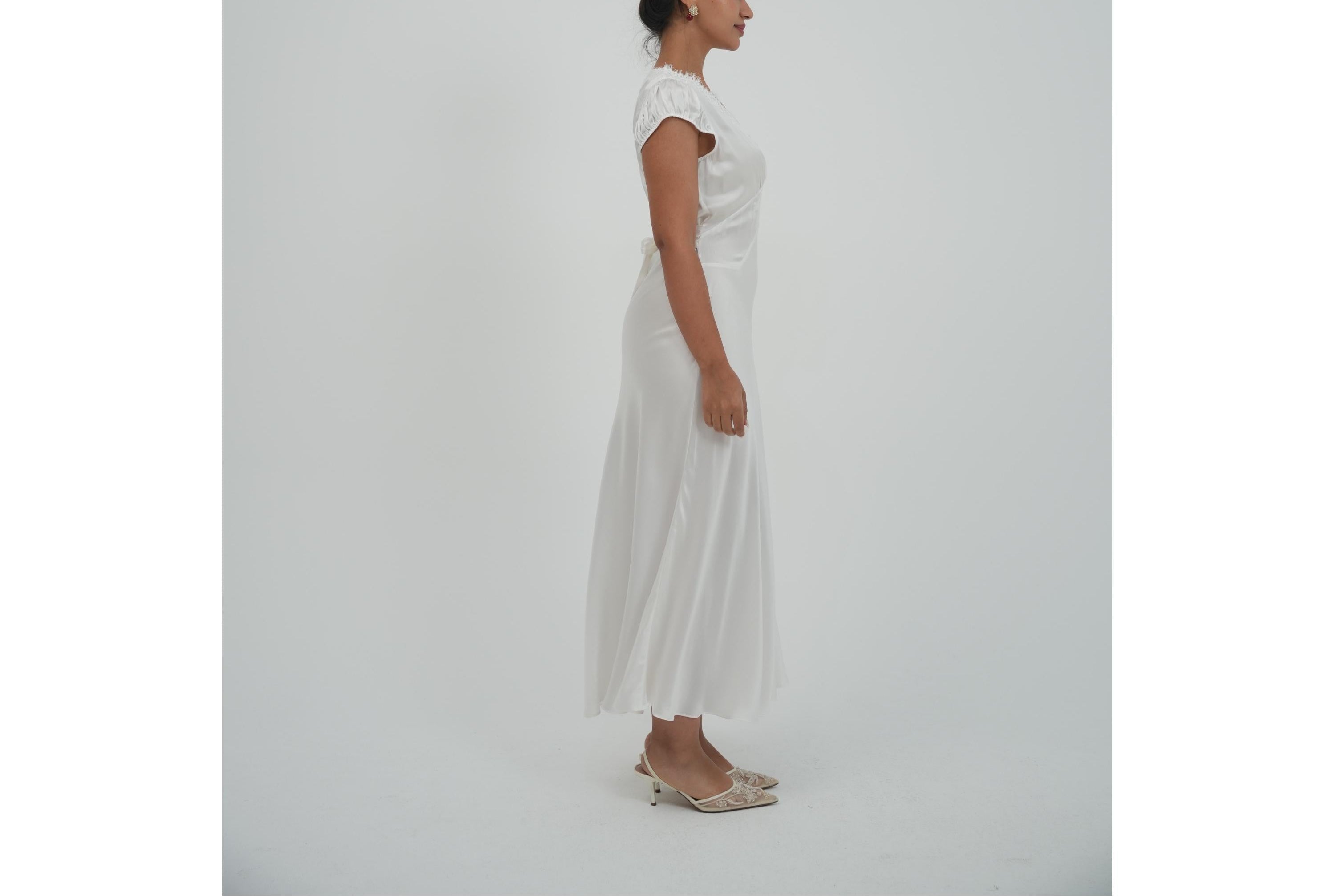 White satin maxi