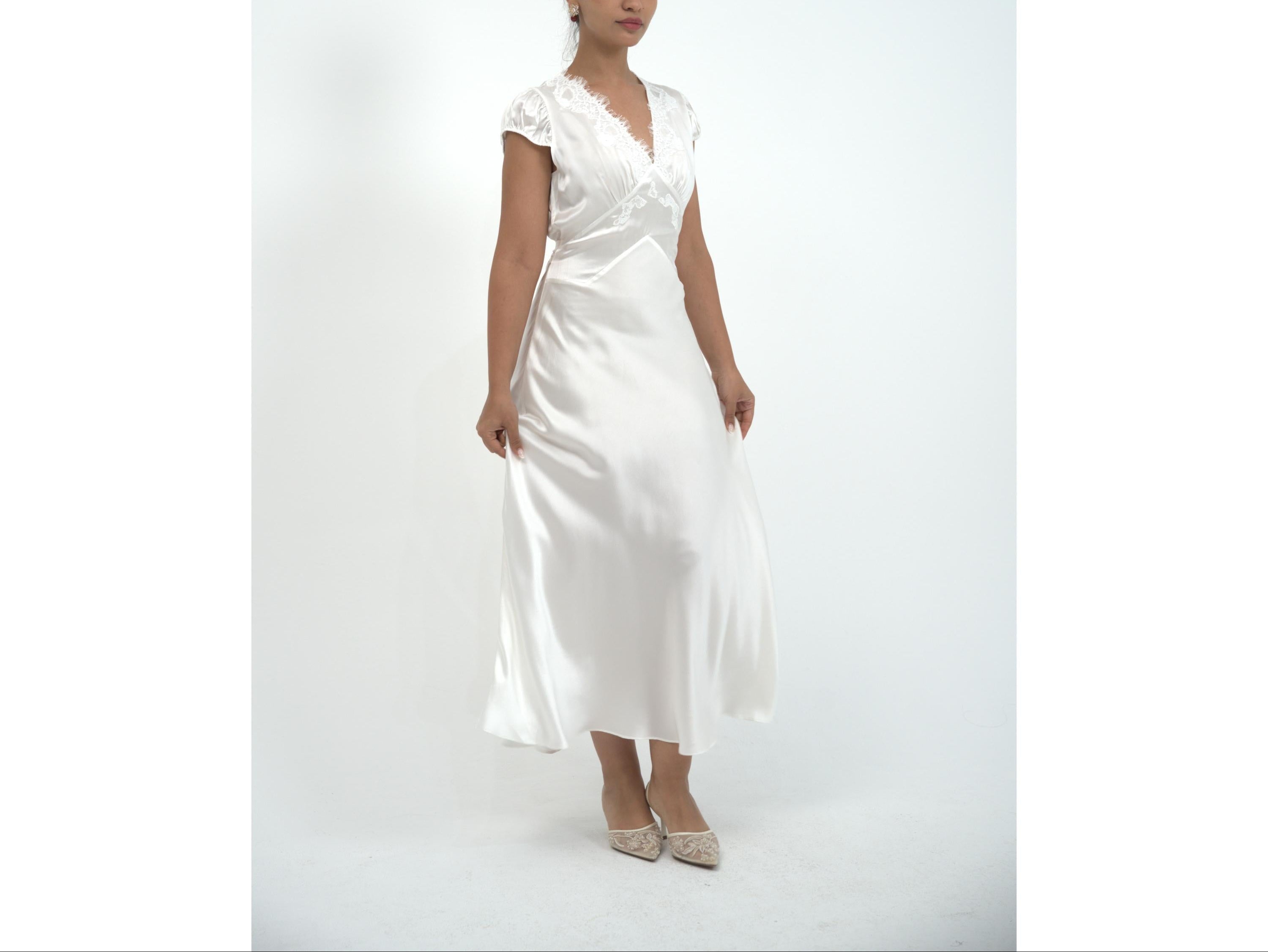 White satin maxi