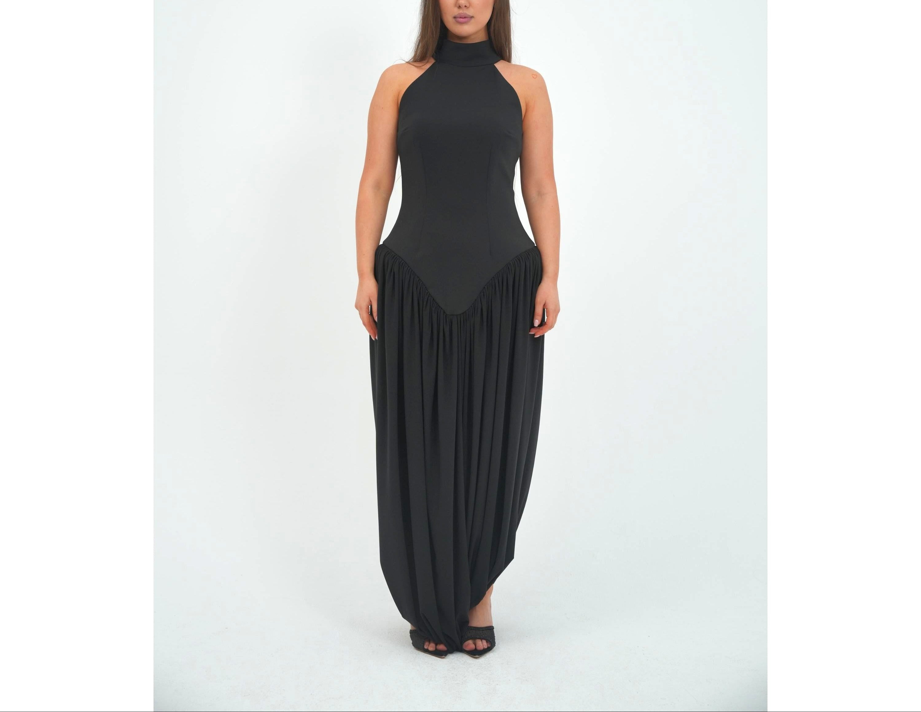 Mock Neck Maxi Dress