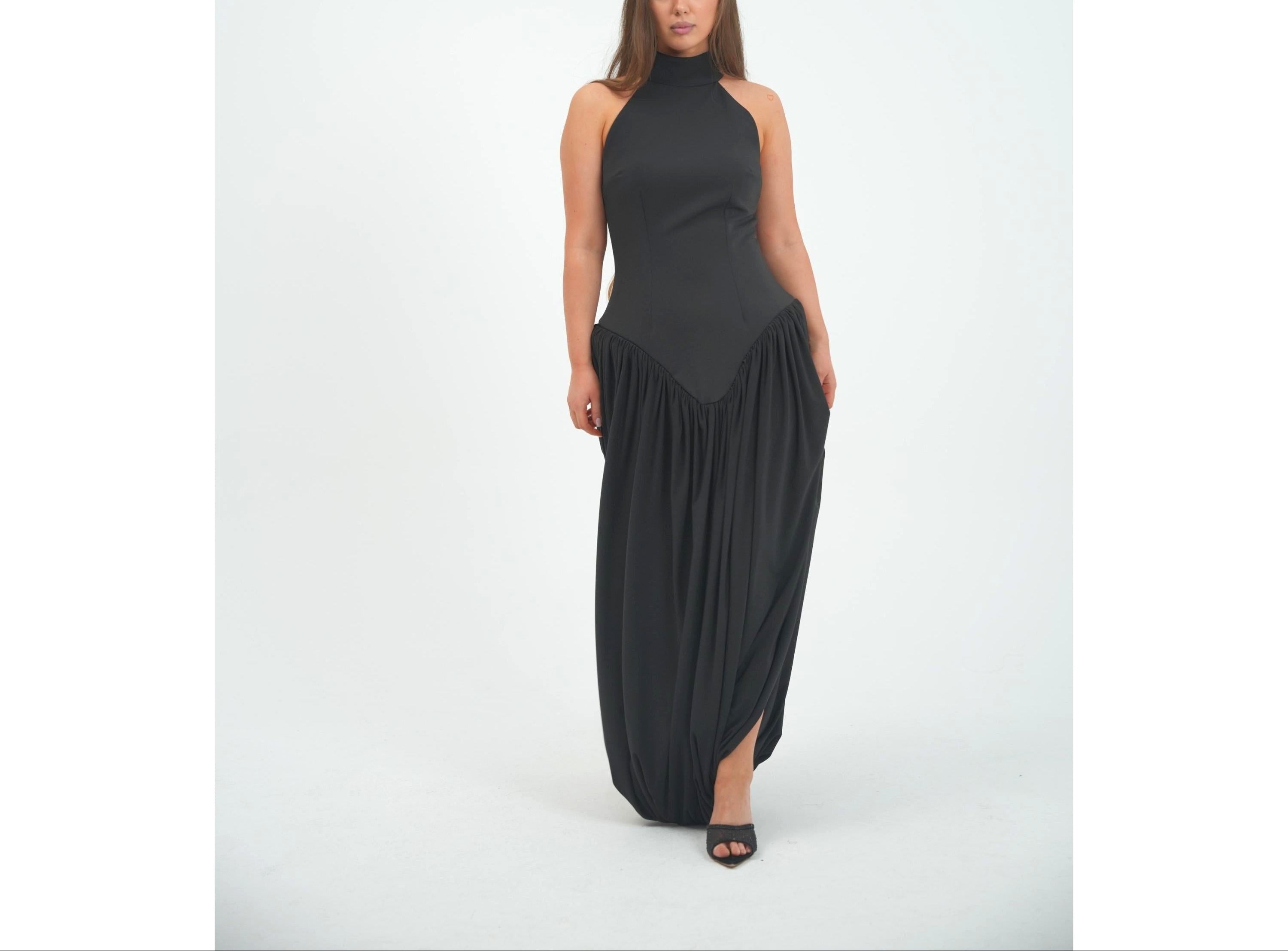 Mock Neck Maxi Dress