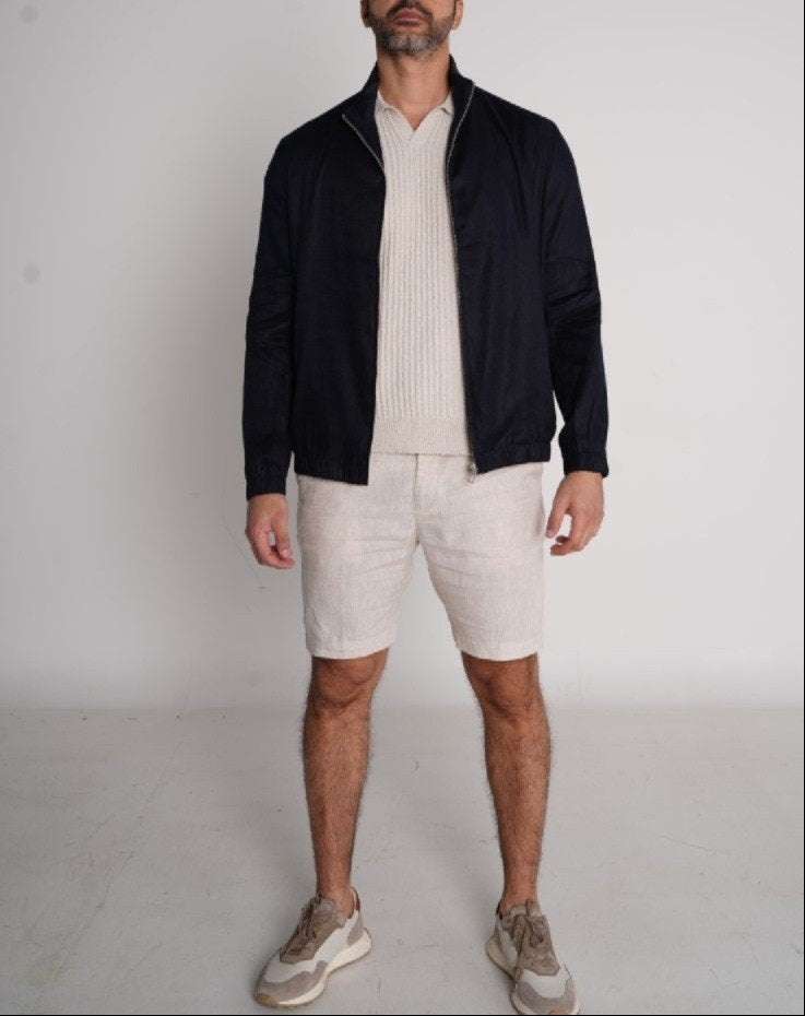 Midnight Linen Bomber