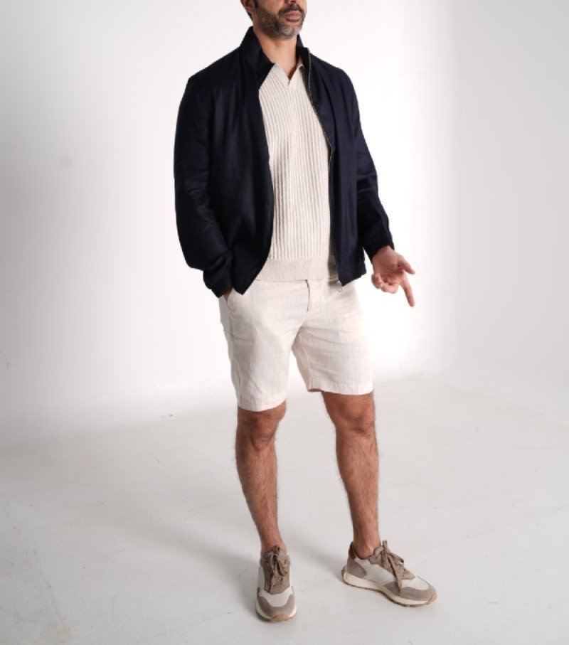 Midnight Linen Bomber