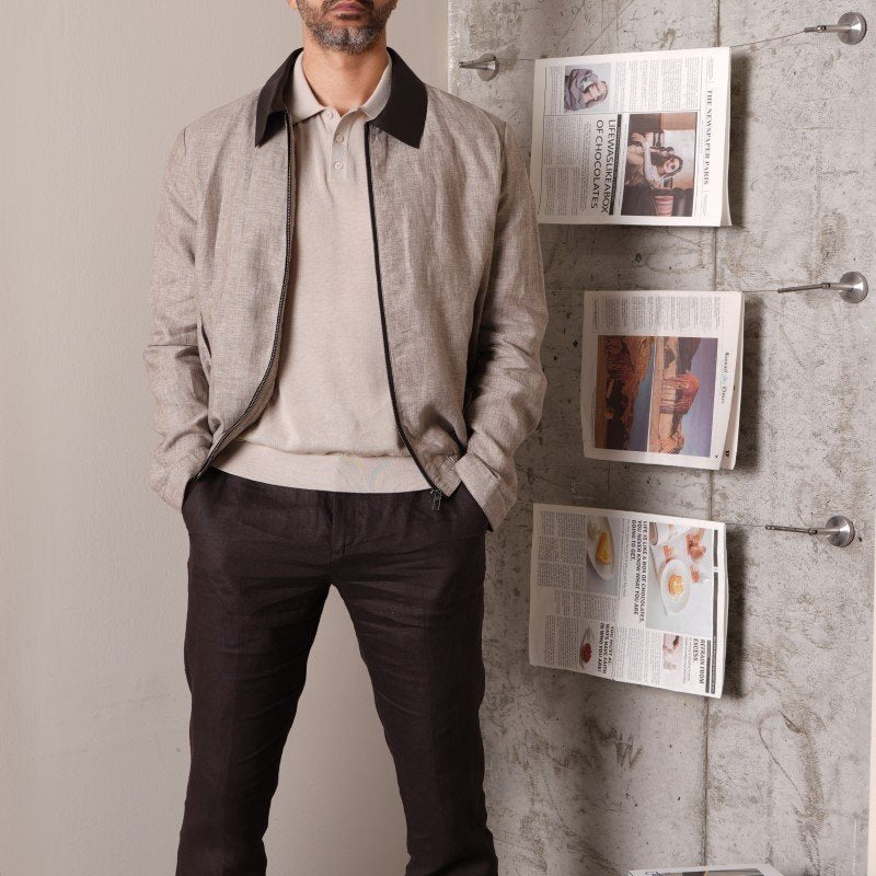 Mesa Linen Collar Bomber