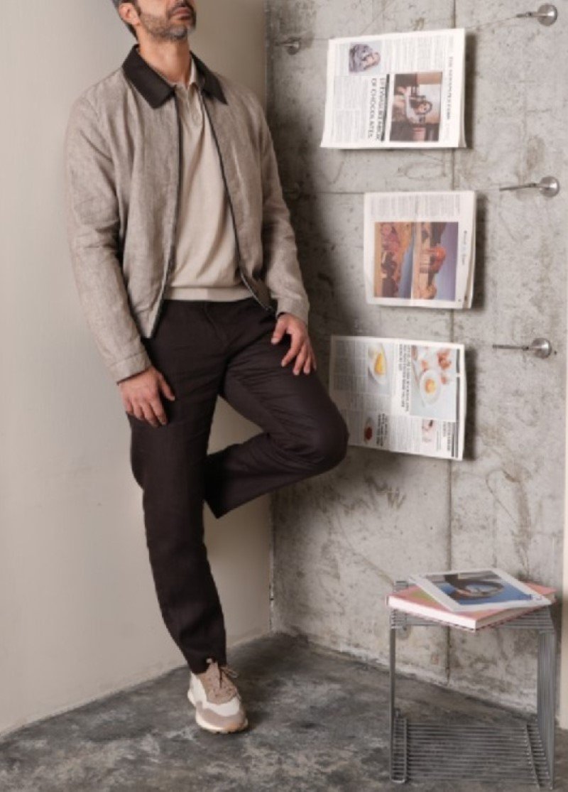 Mesa Linen Collar Bomber