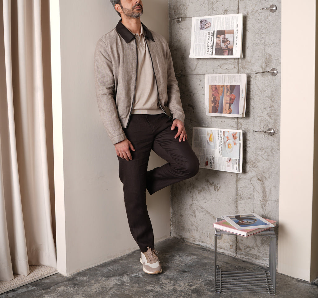 Mesa Linen Collar Bomber