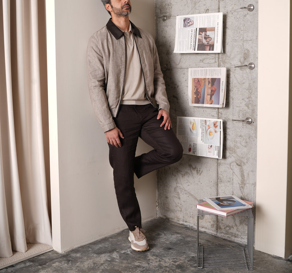 Mesa Linen Collar Bomber