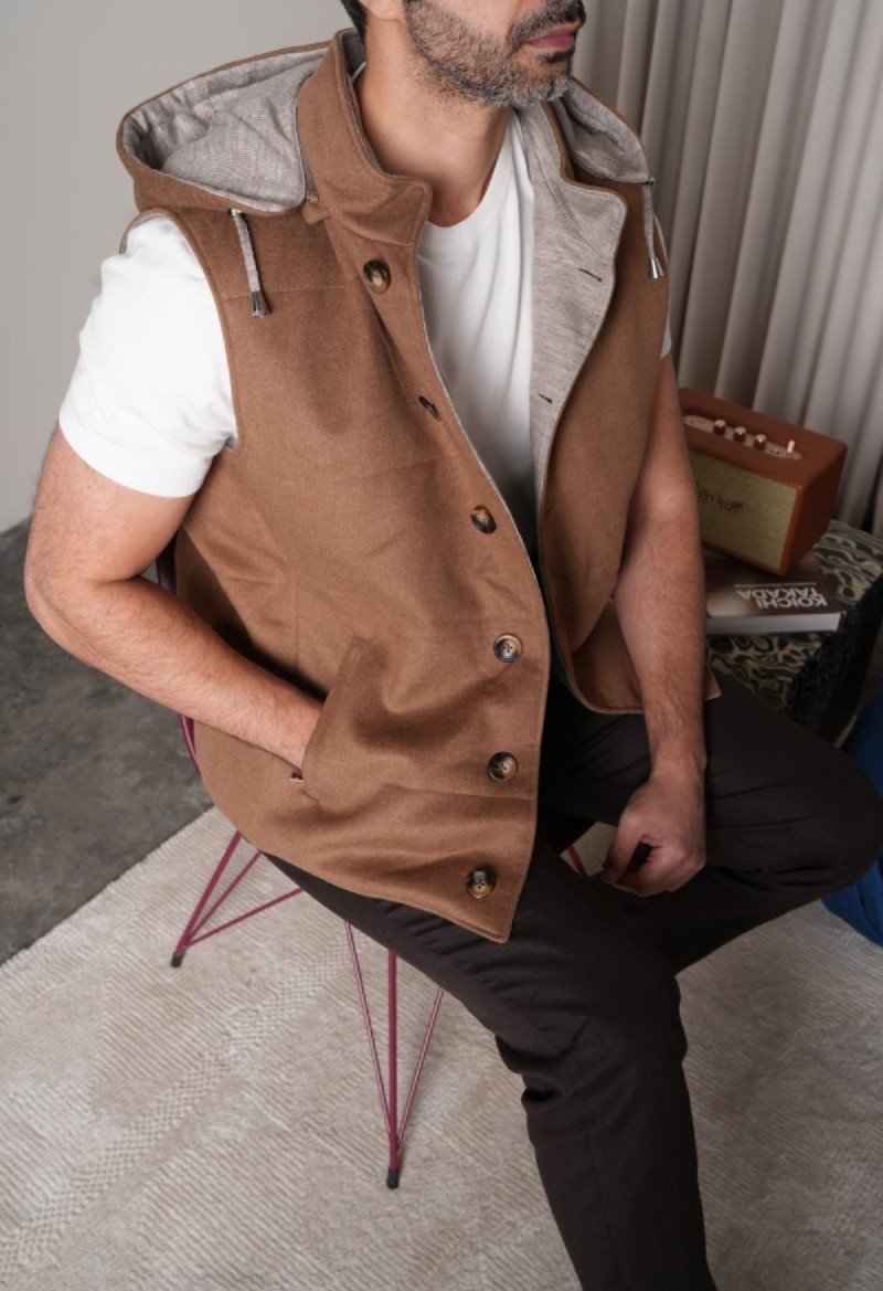 Soleil Cashmere Hooded Vest