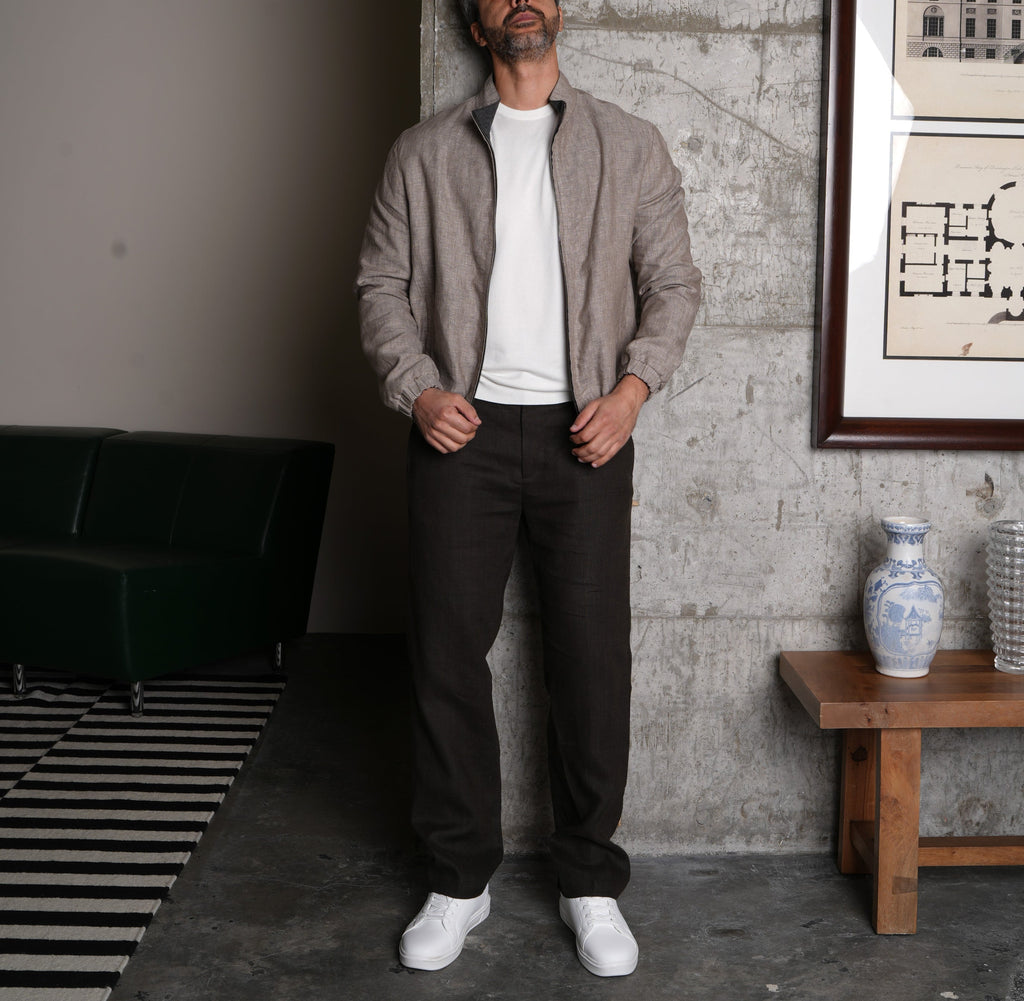 Dune Reversible Linen Bomber