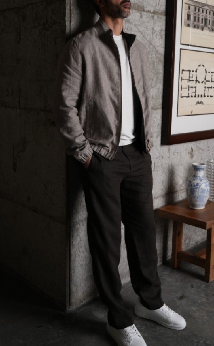 Dune Reversible Linen Bomber