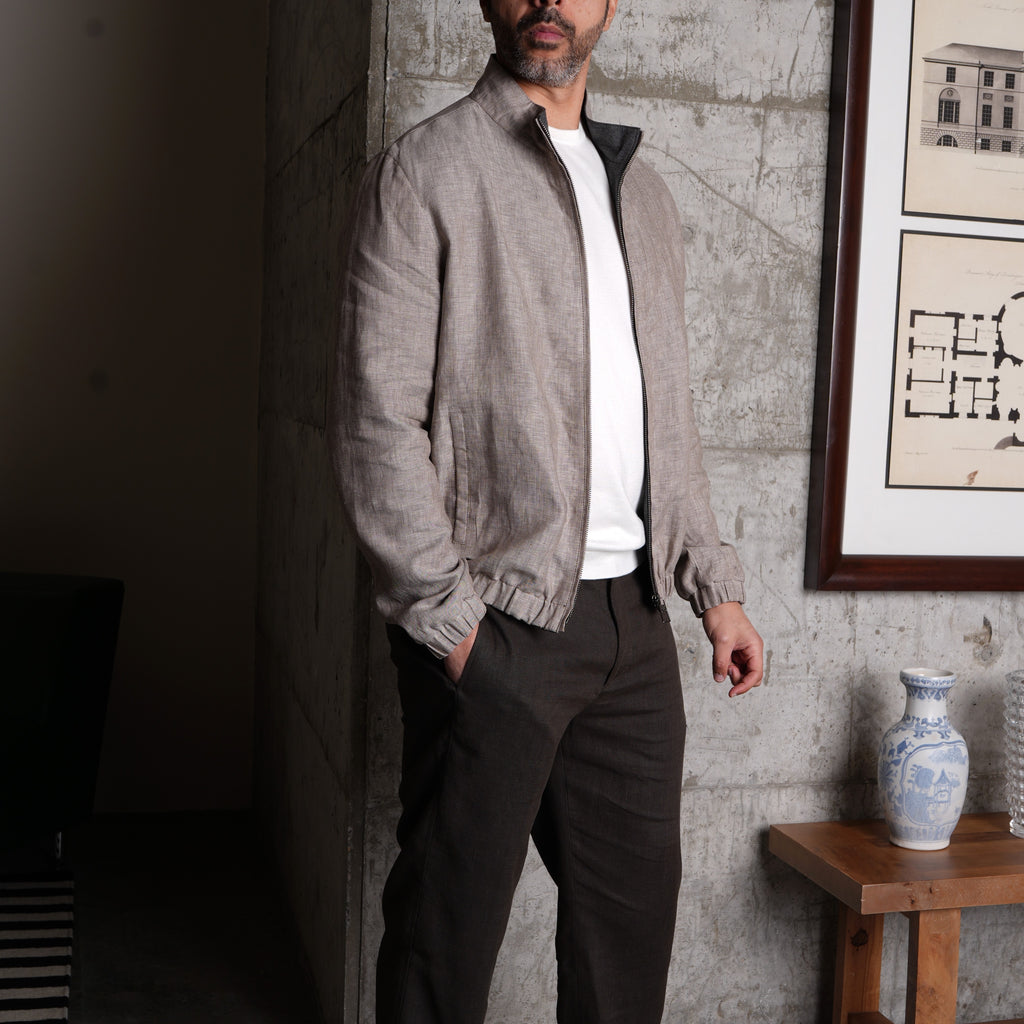 Dune Reversible Linen Bomber