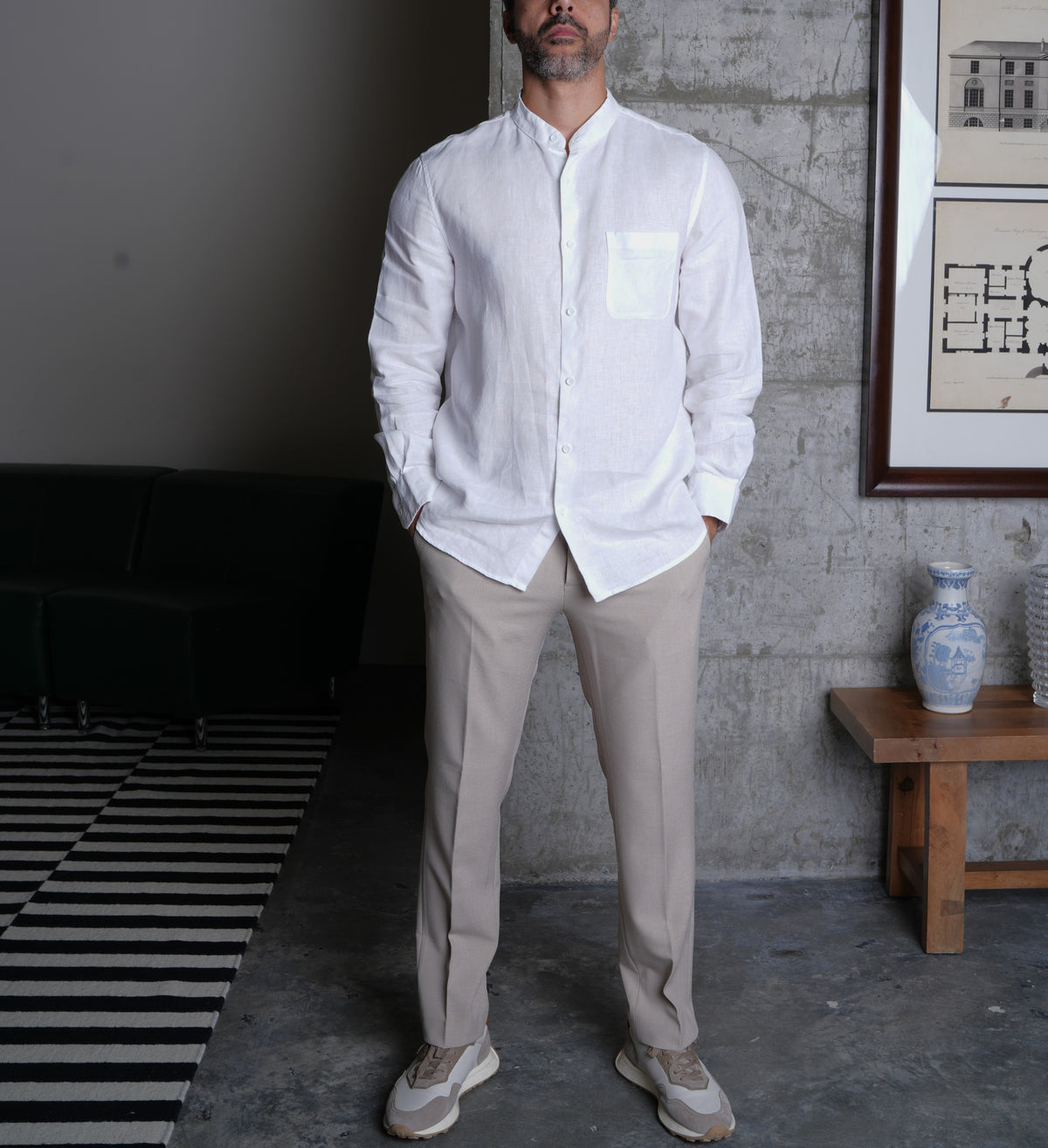 Azure Mandarin Shirt