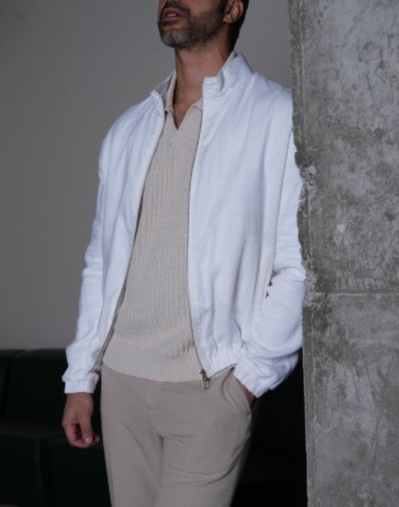 Frost Linen Bomber