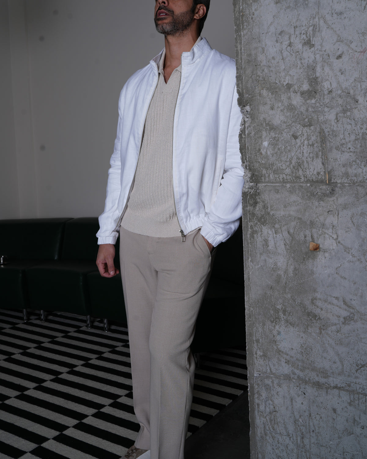 Frost Linen Bomber