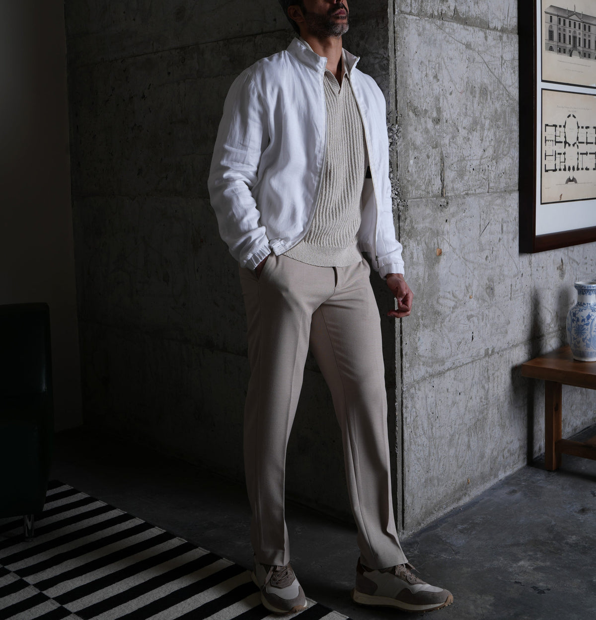 Frost Linen Bomber