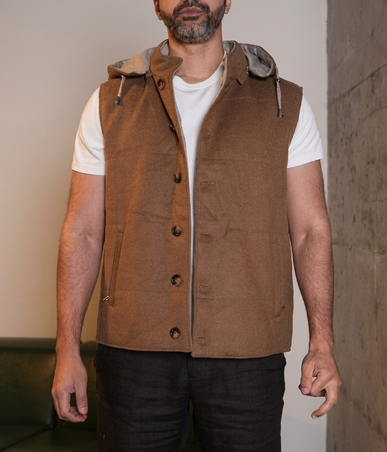 Soleil Cashmere Hooded Vest