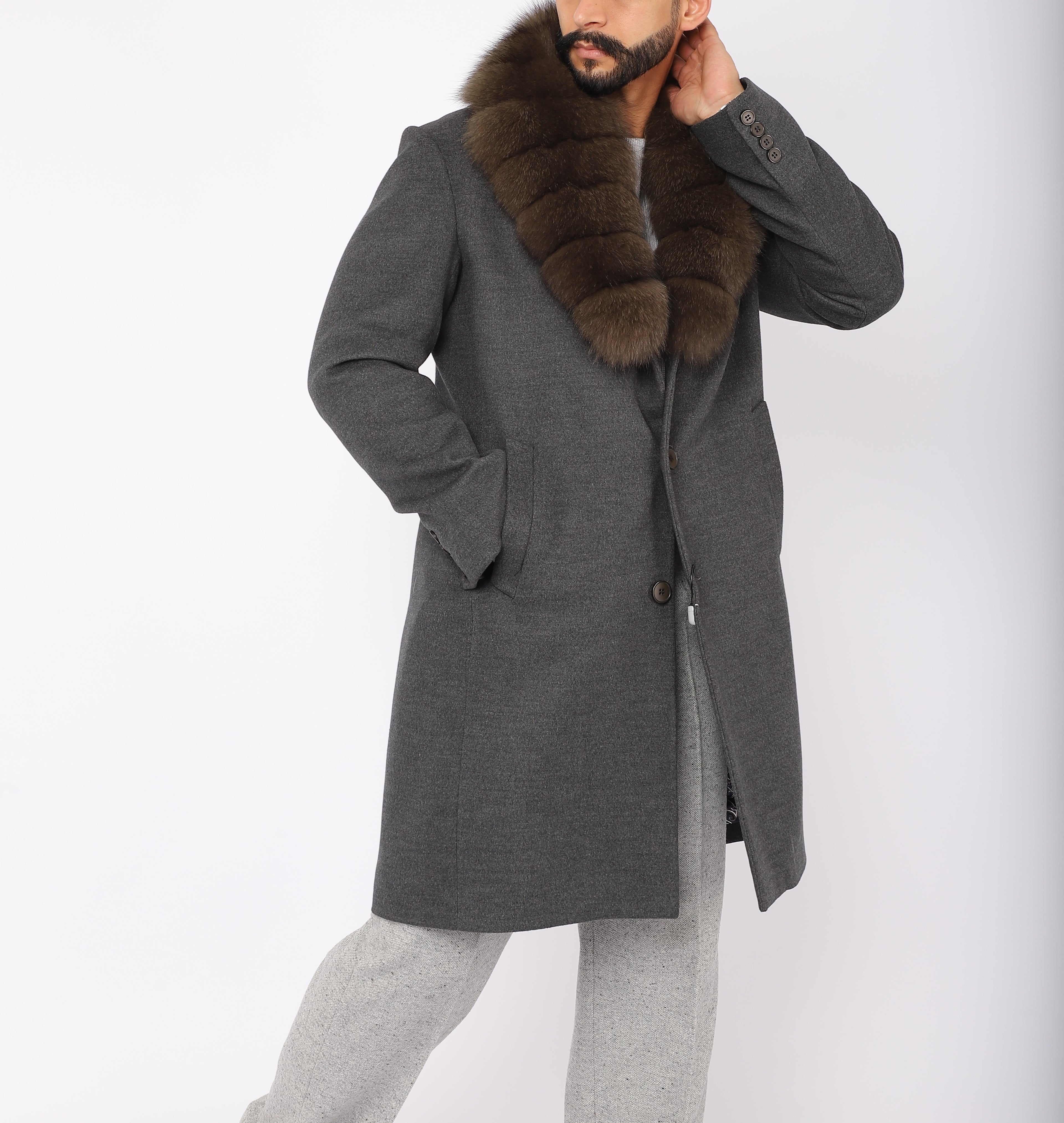 Sable Elegance Cashmere Coat