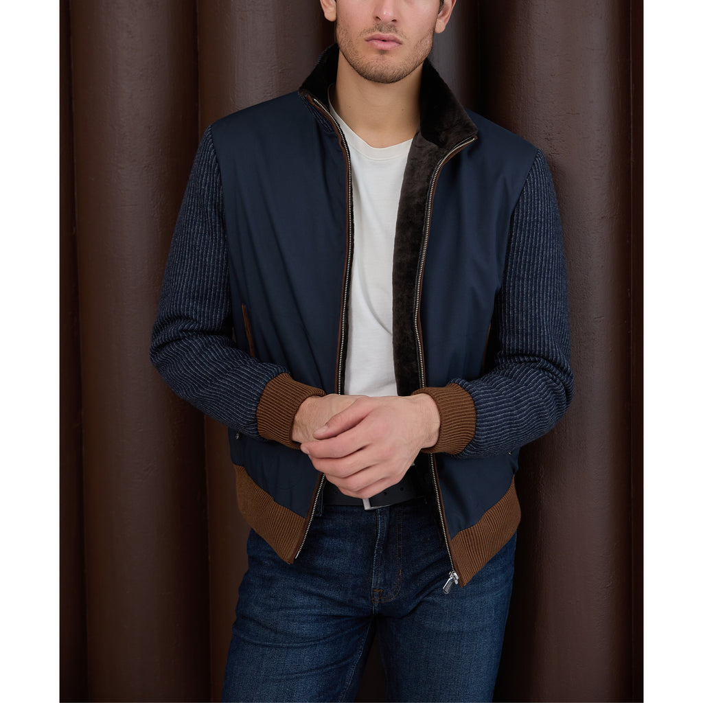 Contrast Ribbed Knit Jacket