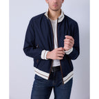Contrast-Trim Ribbed Bomber