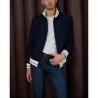 Contrast-Trim Ribbed Bomber