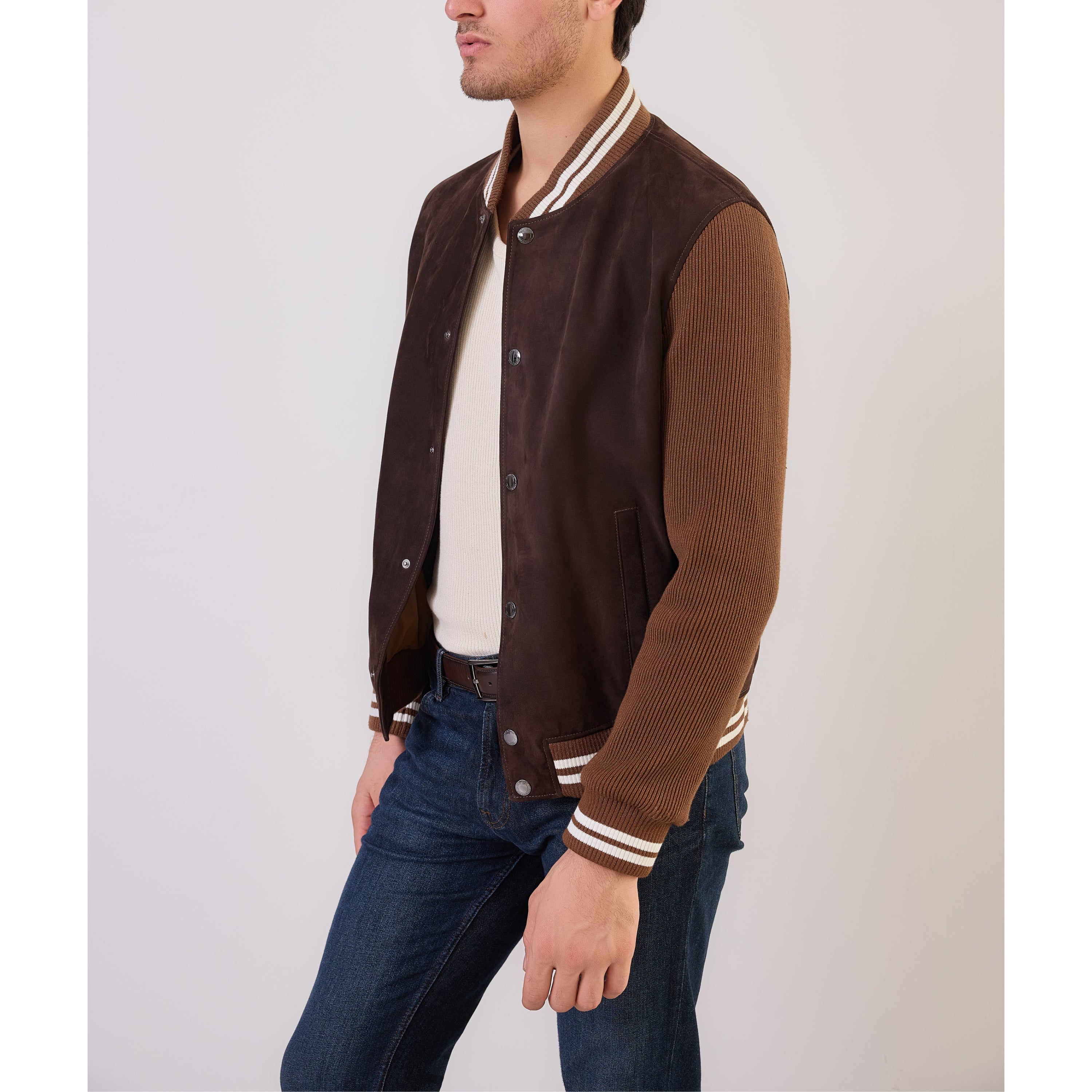 Contrast Ribbed Bomber