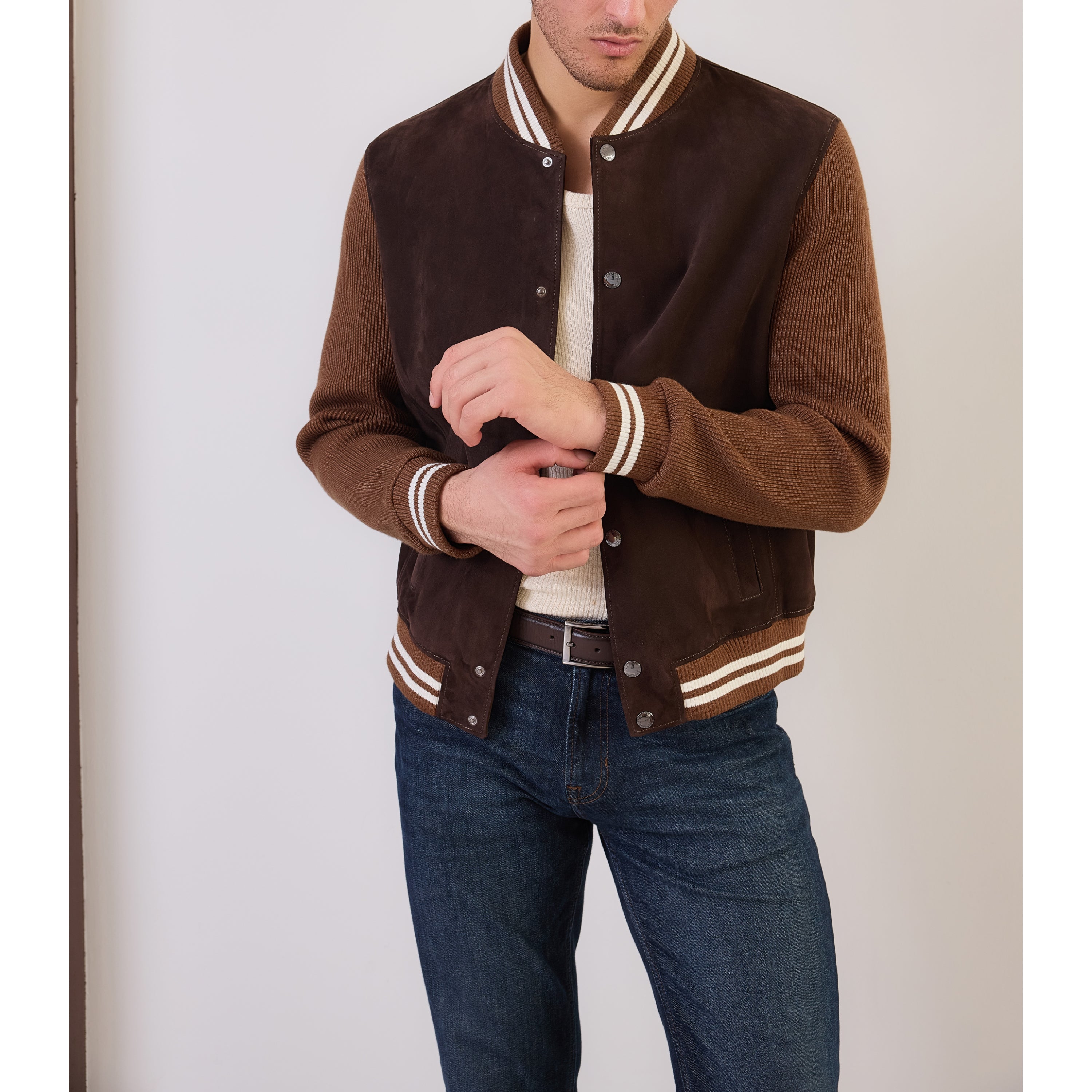 Contrast Ribbed Bomber