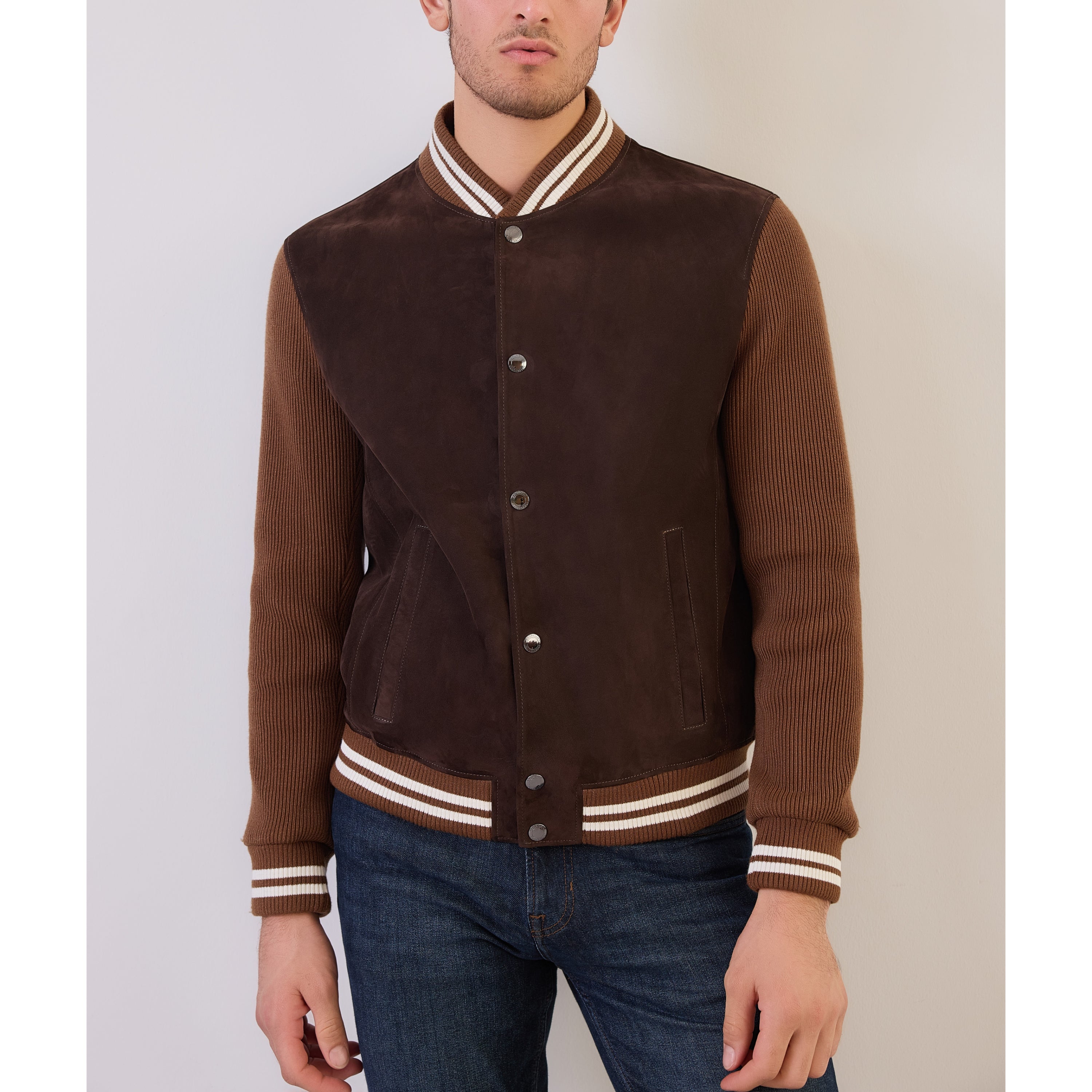 Contrast Ribbed Bomber